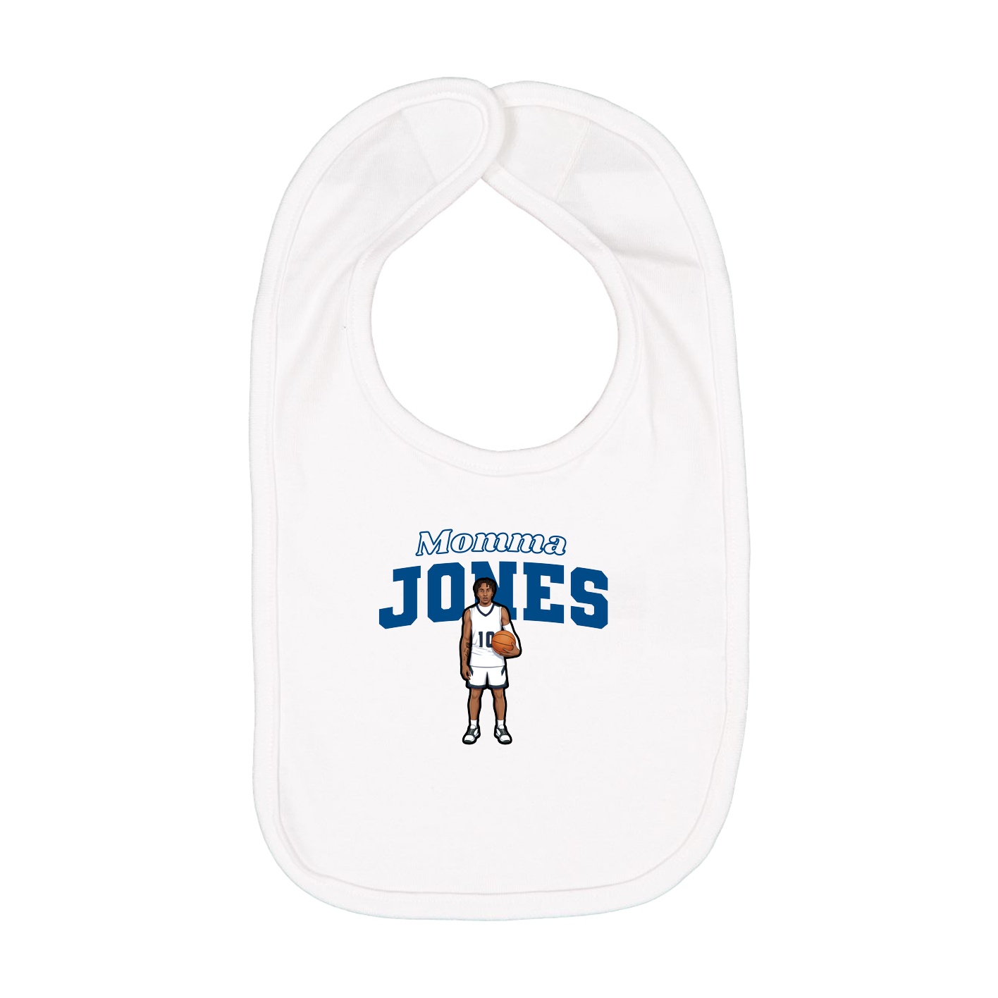 Infant Bib — Mothers Day Block in White