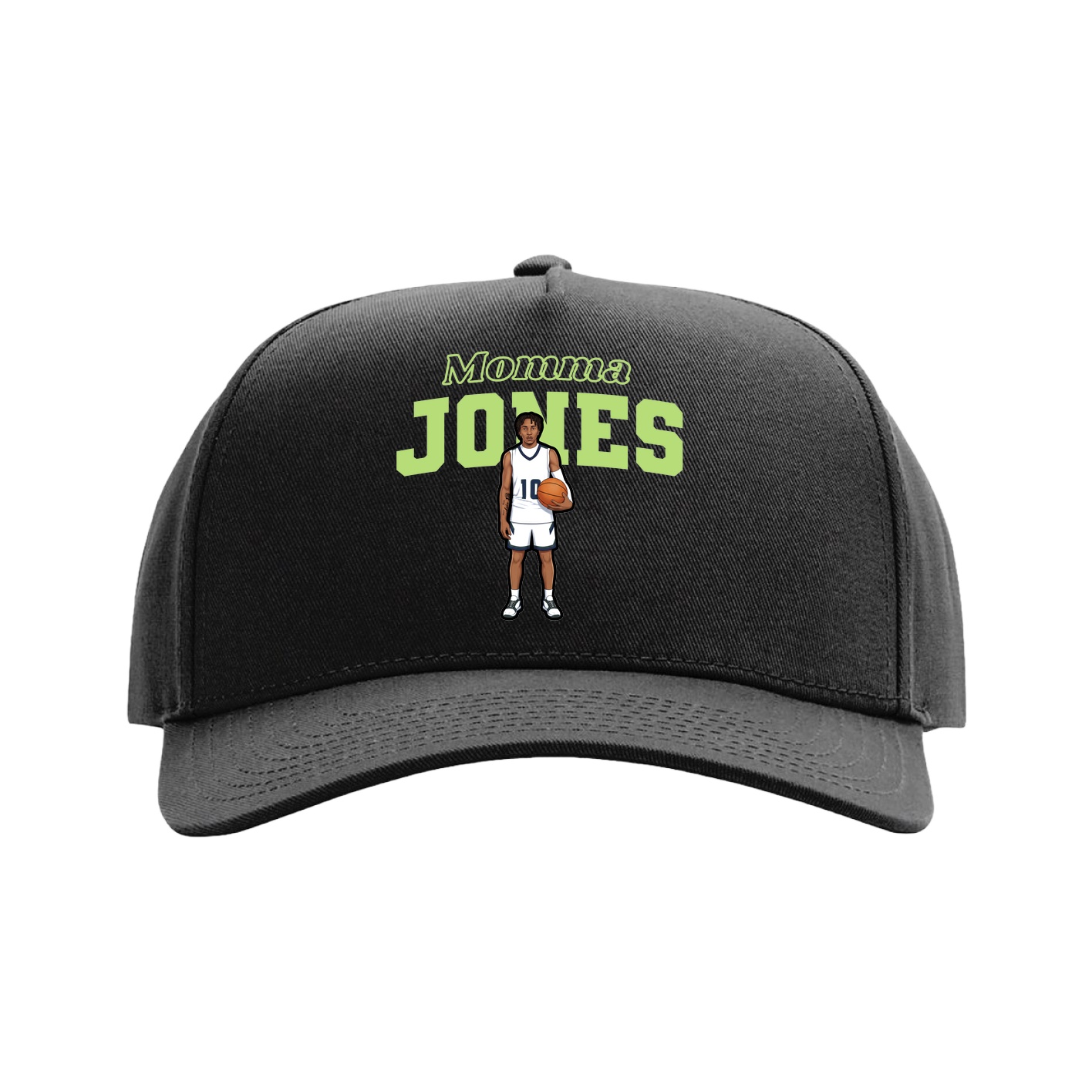 Full Fabric Five-Panel Champ Cap — Mothers Day Block in Black