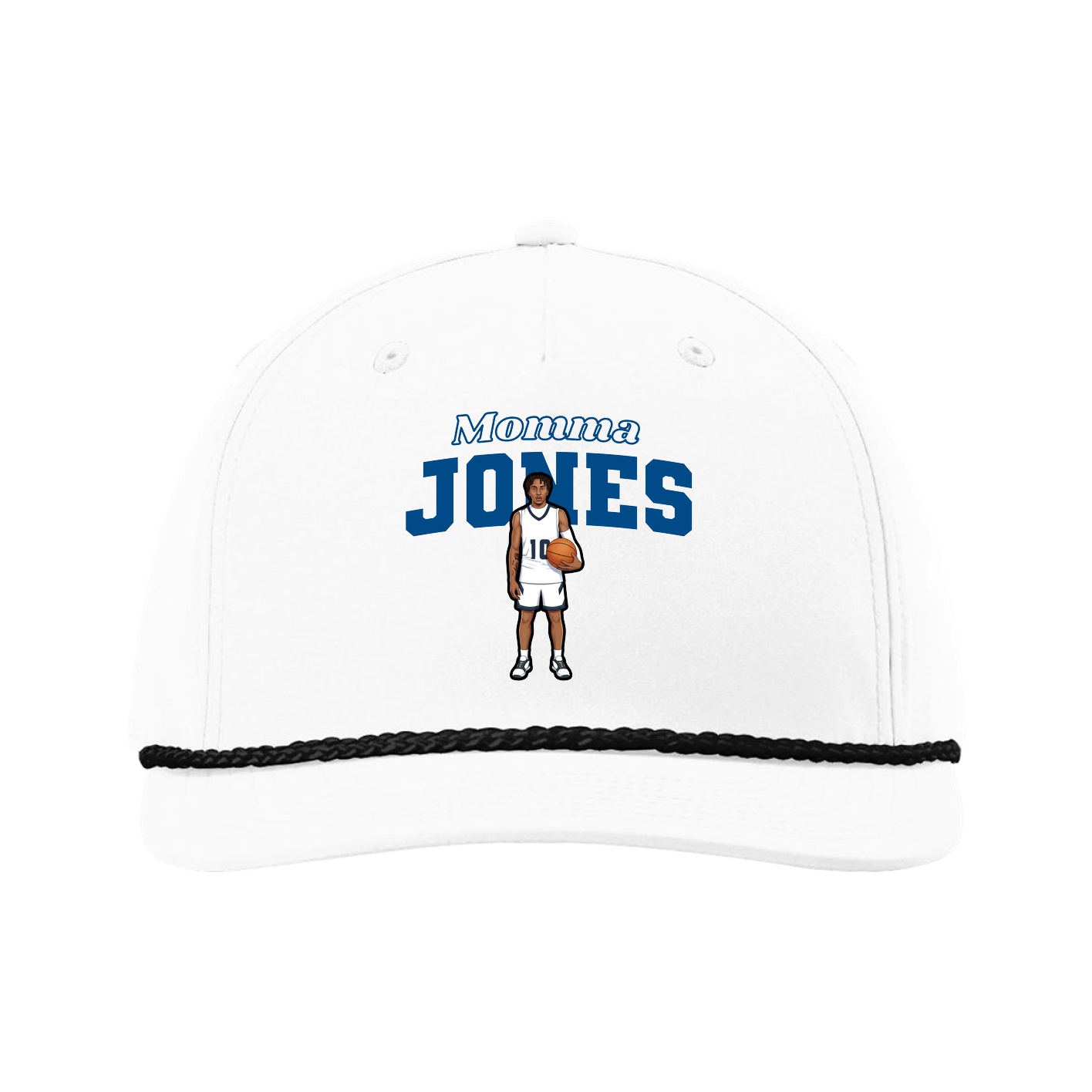 Five-Panel Classic Rope Cap — Mothers Day Block in White