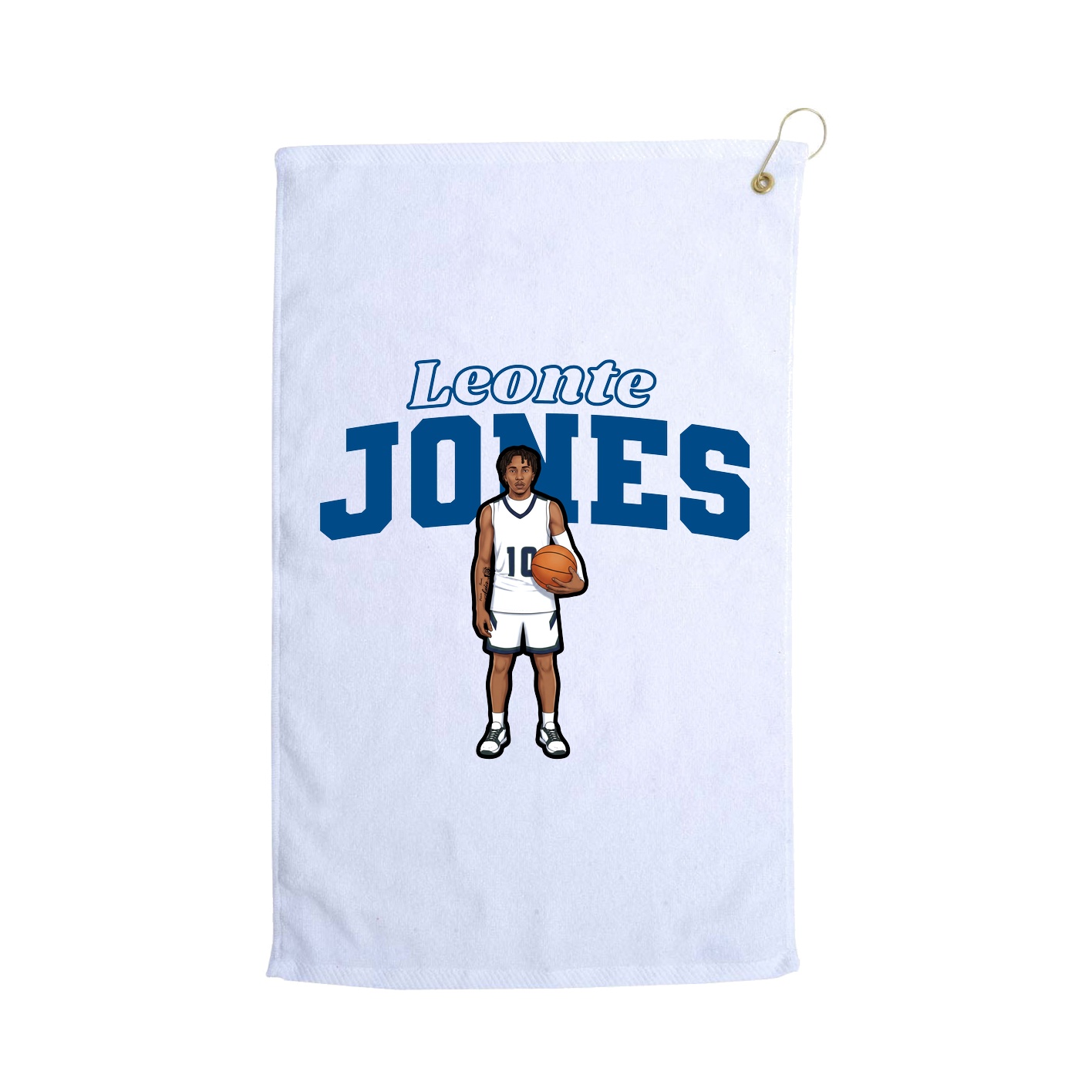 Golf Towel — Name Arch in White
