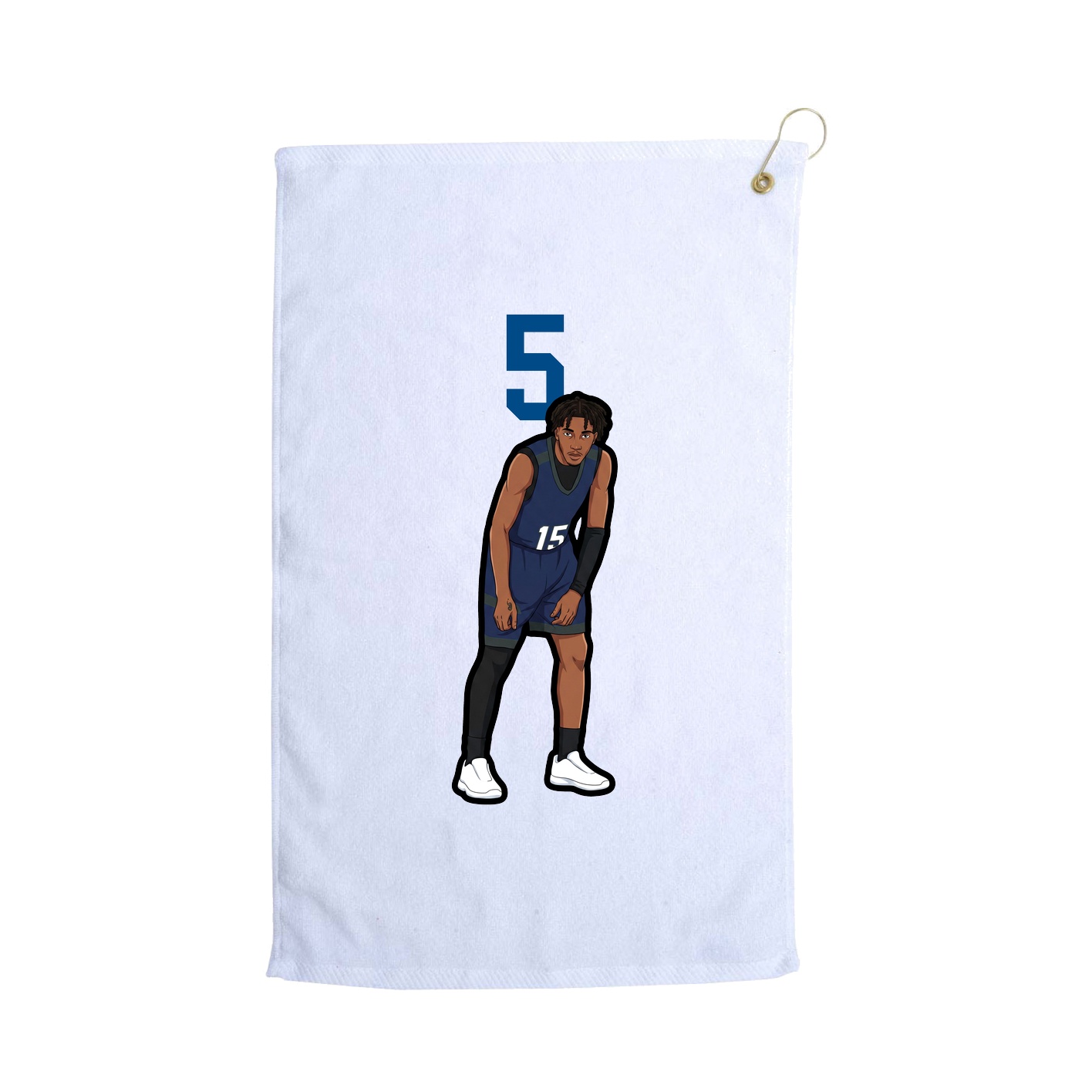 Golf Towel — Number Top in White