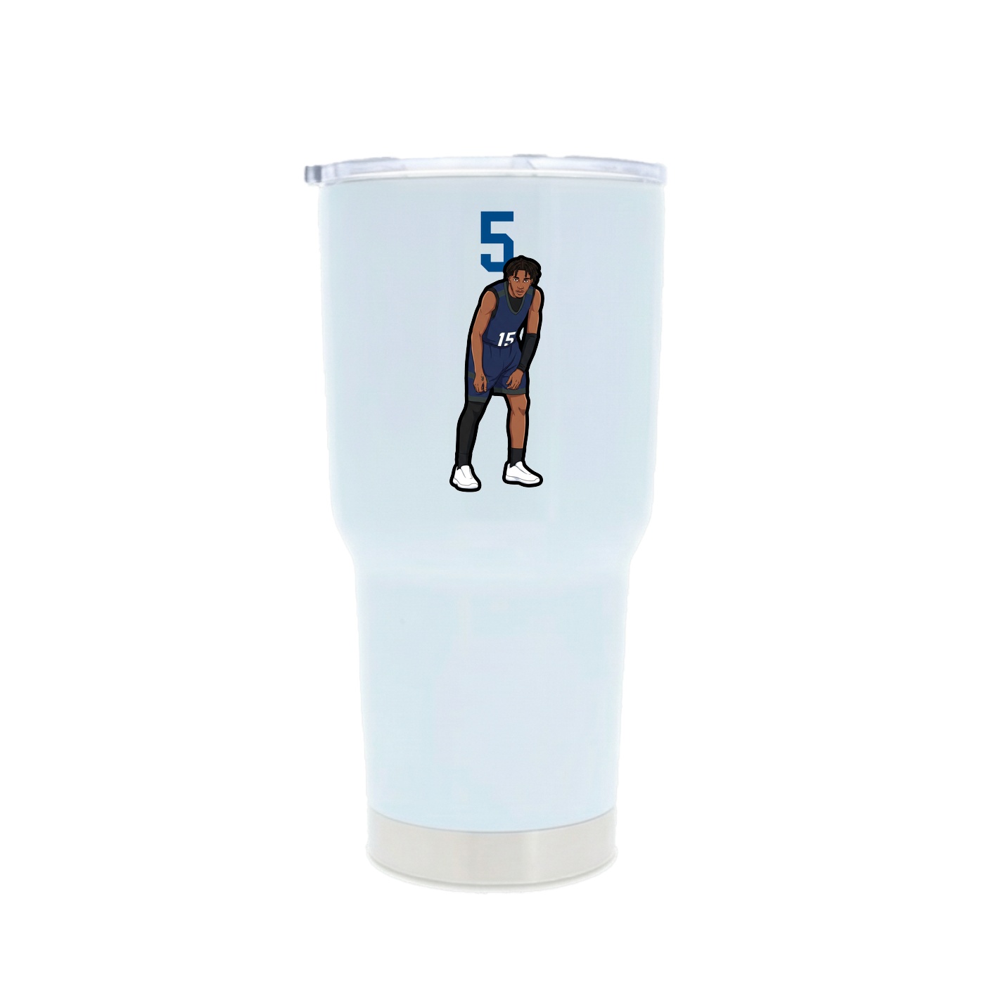 30oz Stainless Steel Tumbler — Number Top in White