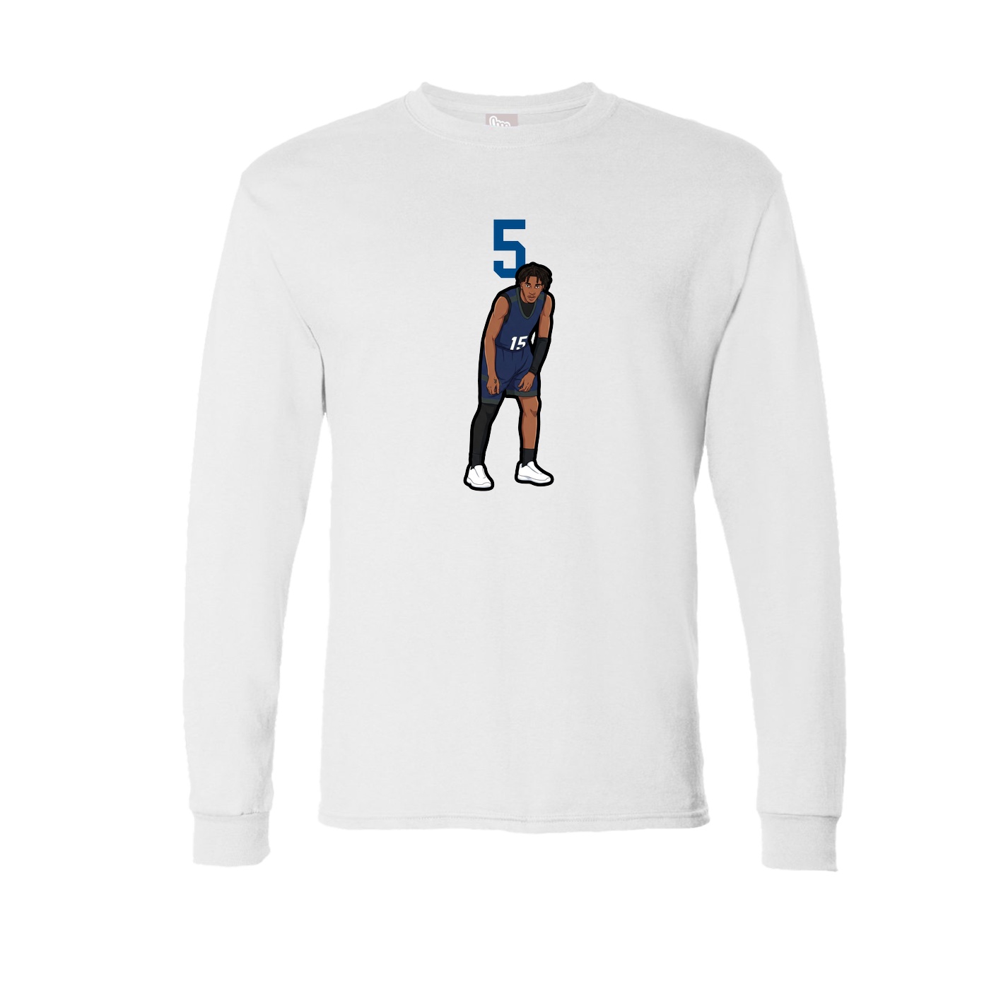 Long Sleeve Tee — Number Top in White