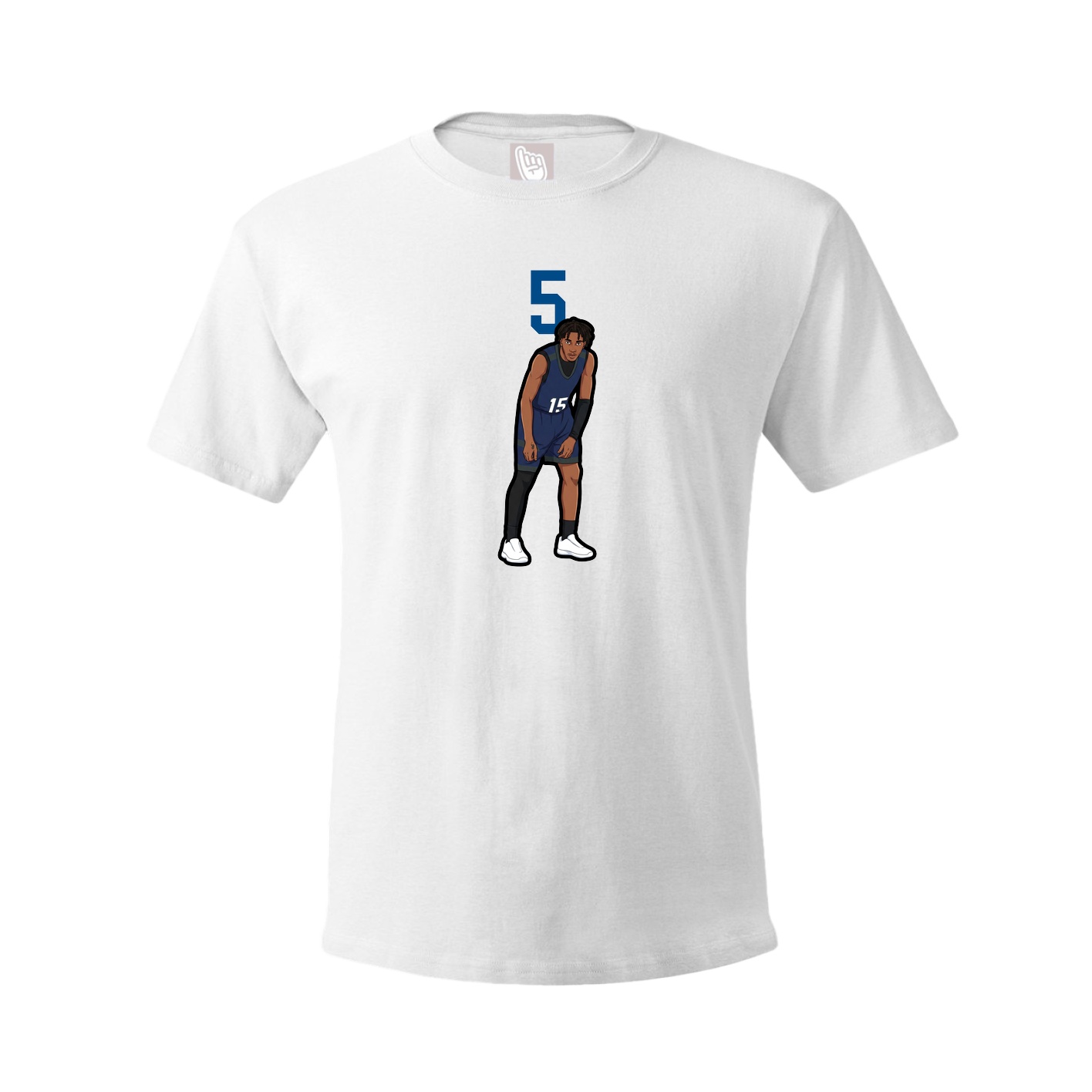 Youth Tee — Number Top in White