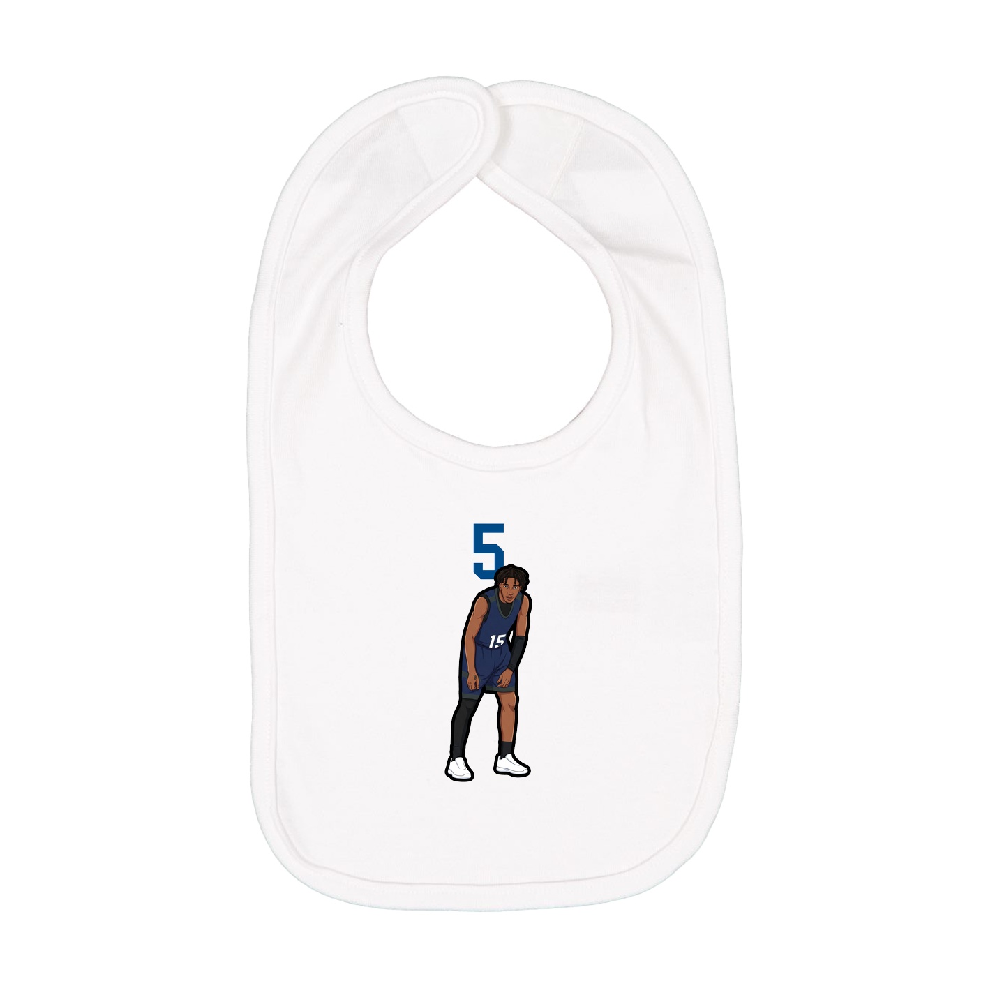 Infant Bib — Number Top in White