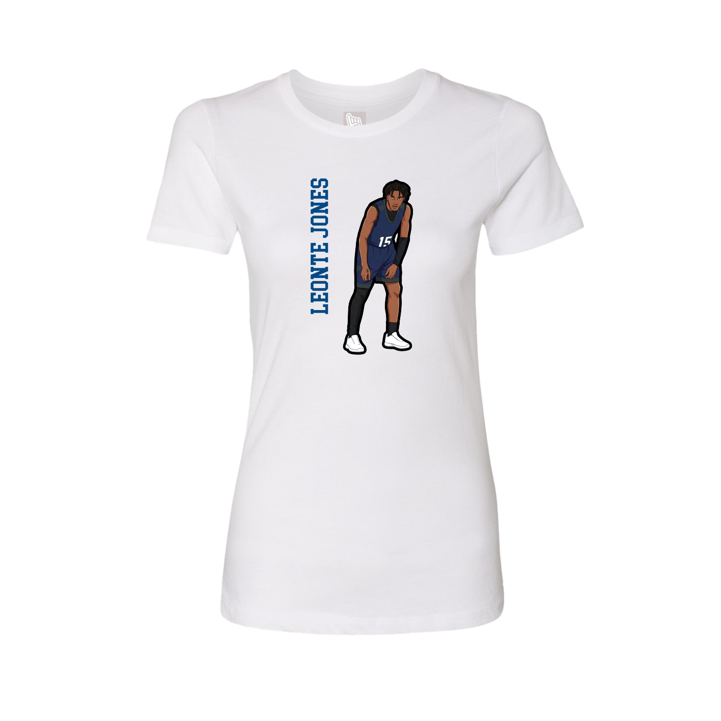 Womens Tee — Name Vertical in White