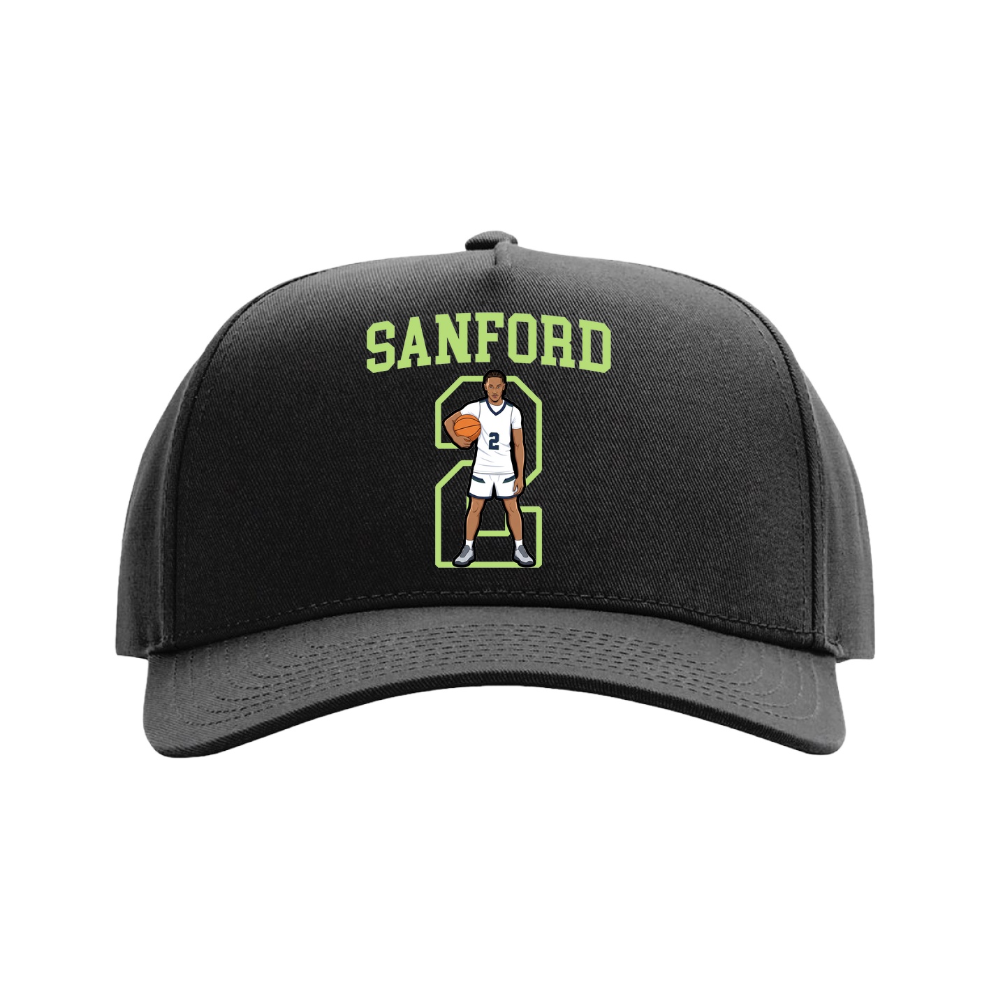 Full Fabric Five-Panel Champ Cap — Shirsey in Black