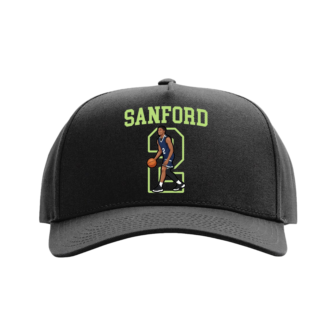 Full Fabric Five-Panel Champ Cap — Shirsey in Black