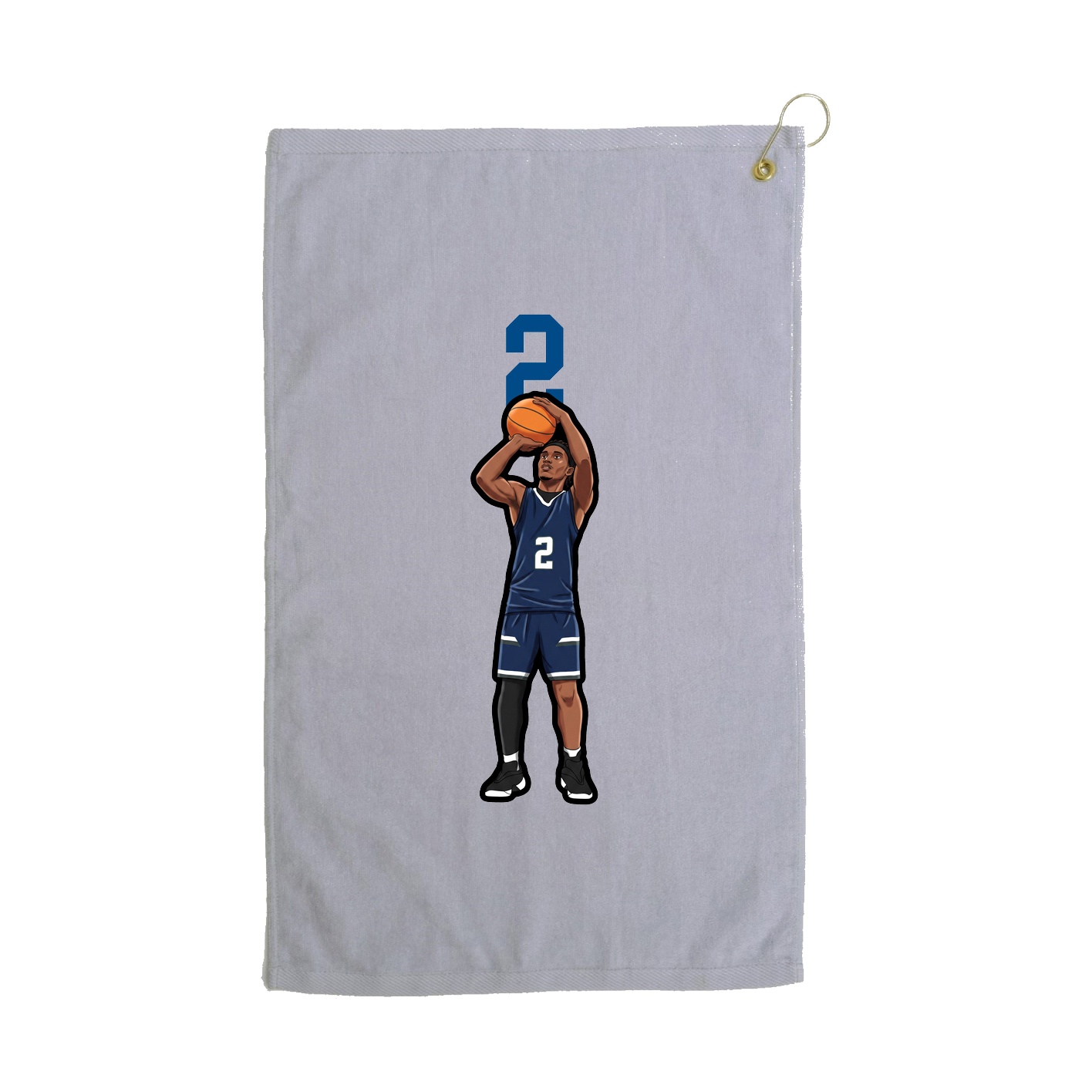 Golf Towel — Number Top in Grey
