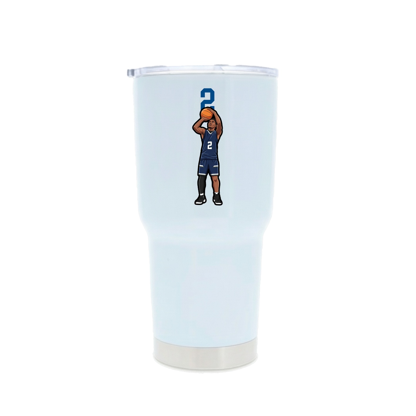 30oz Stainless Steel Tumbler — Number Top in White