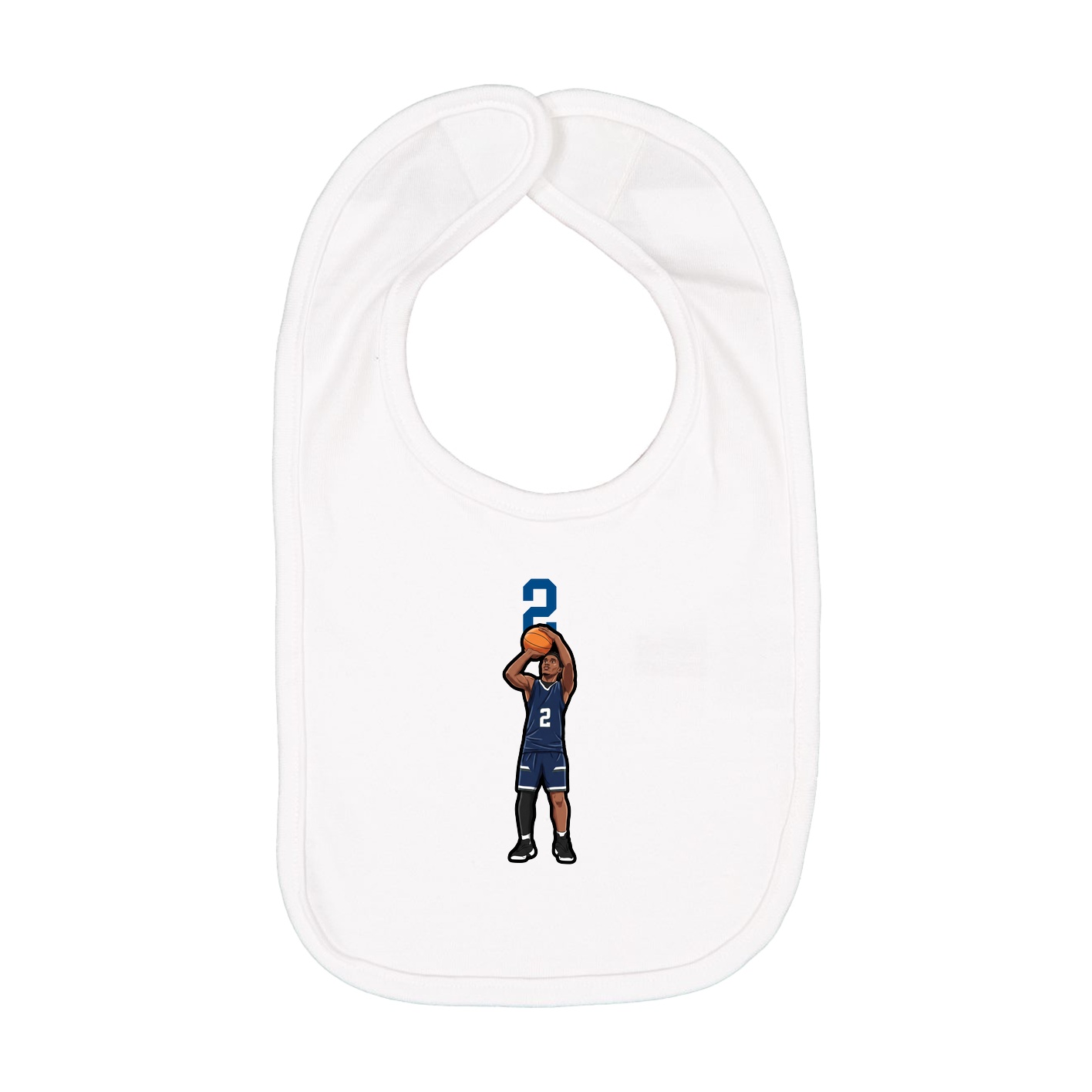 Infant Bib — Number Top in White