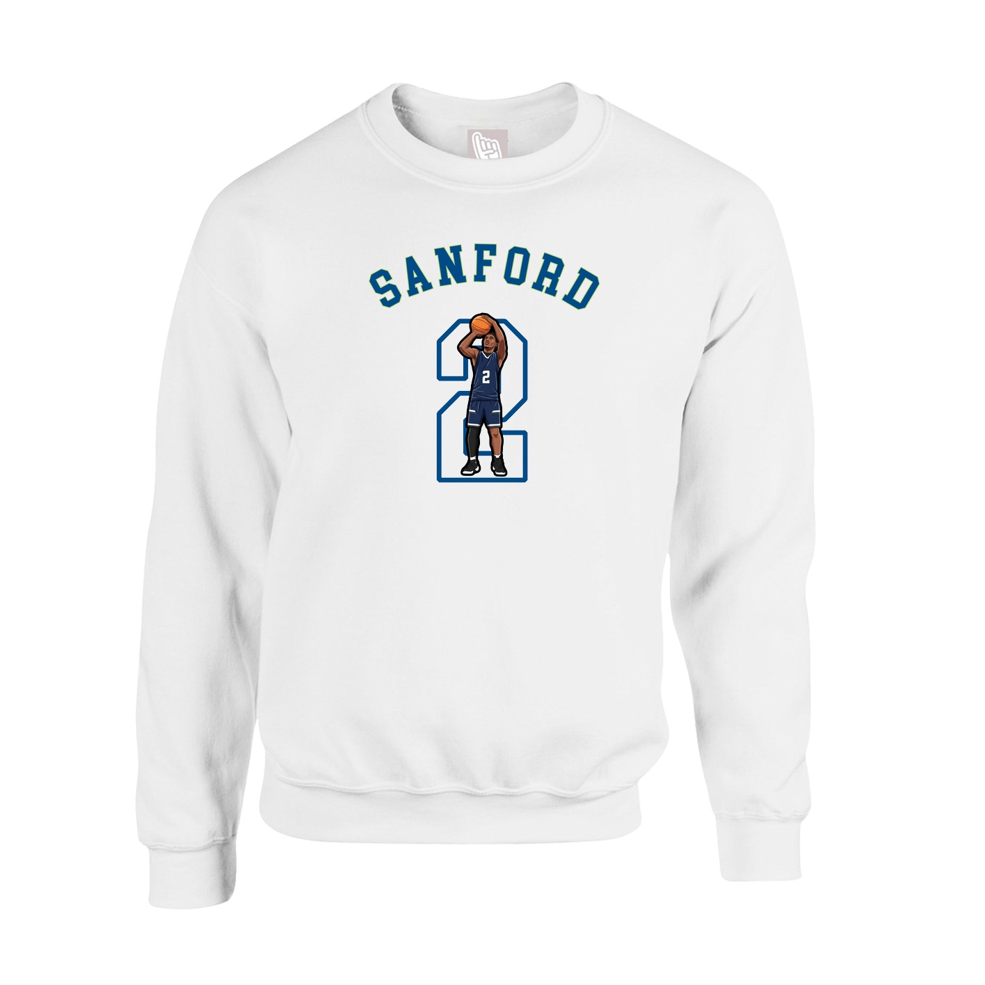 Fleece Crew — Shirsey Arch in White