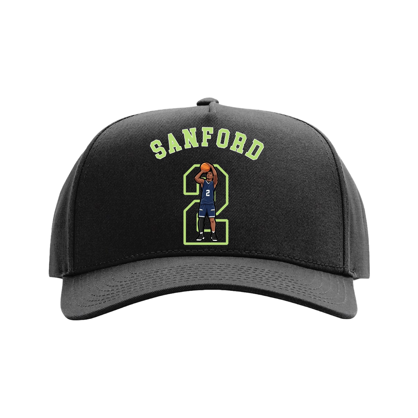 Full Fabric Five-Panel Champ Cap — Shirsey Arch in Black