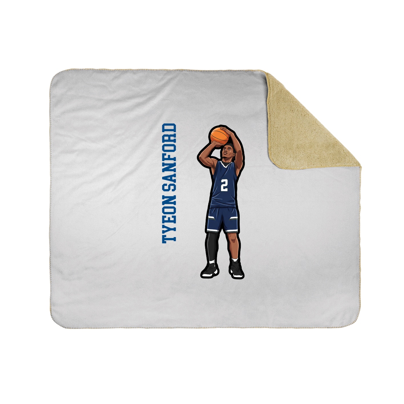 Throw Blanket — Name Vertical in White