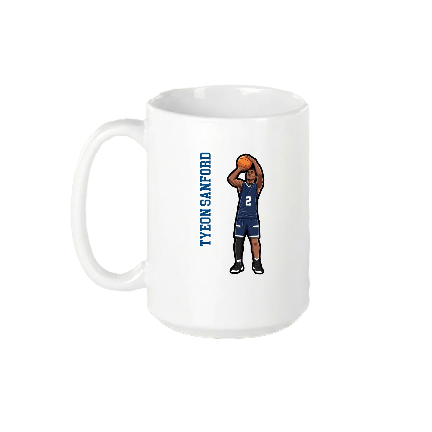 15oz Coffee Mug — Name Vertical in White