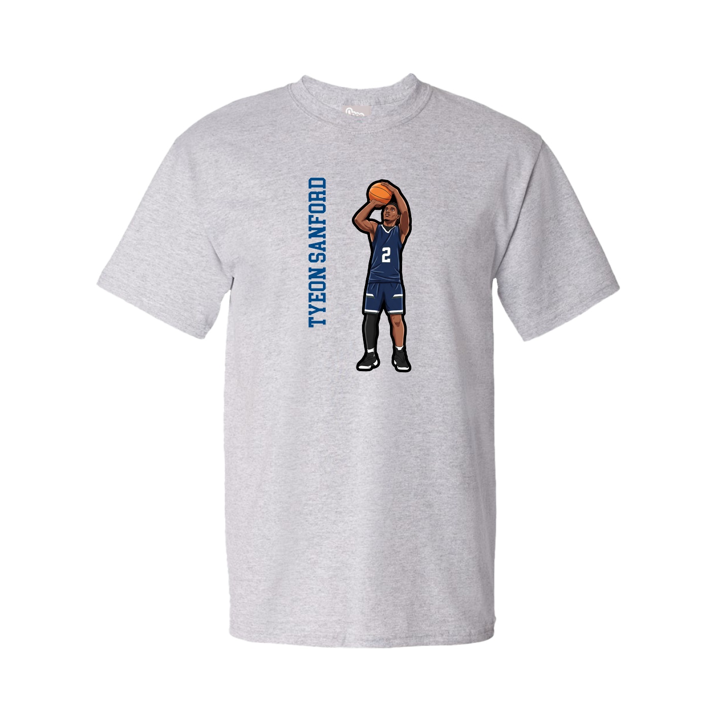 Youth Tee — Name Vertical in Grey