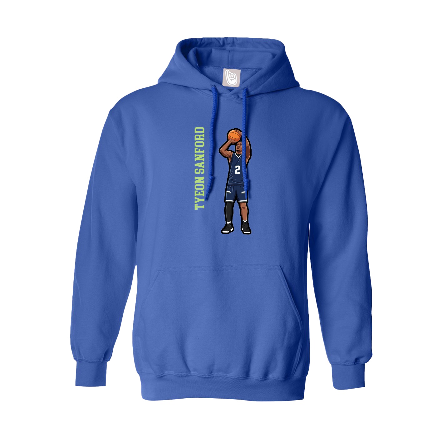 Hoodie — Name Vertical in Royal