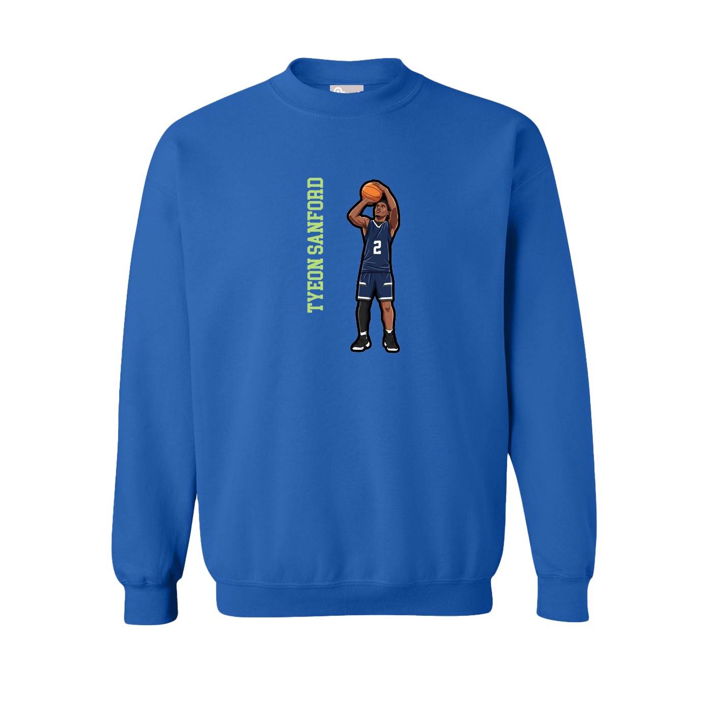 Fleece Crew — Name Vertical in Royal