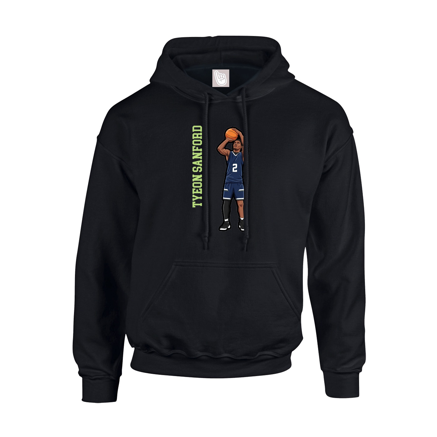 Youth Hoodie — Name Vertical in Black