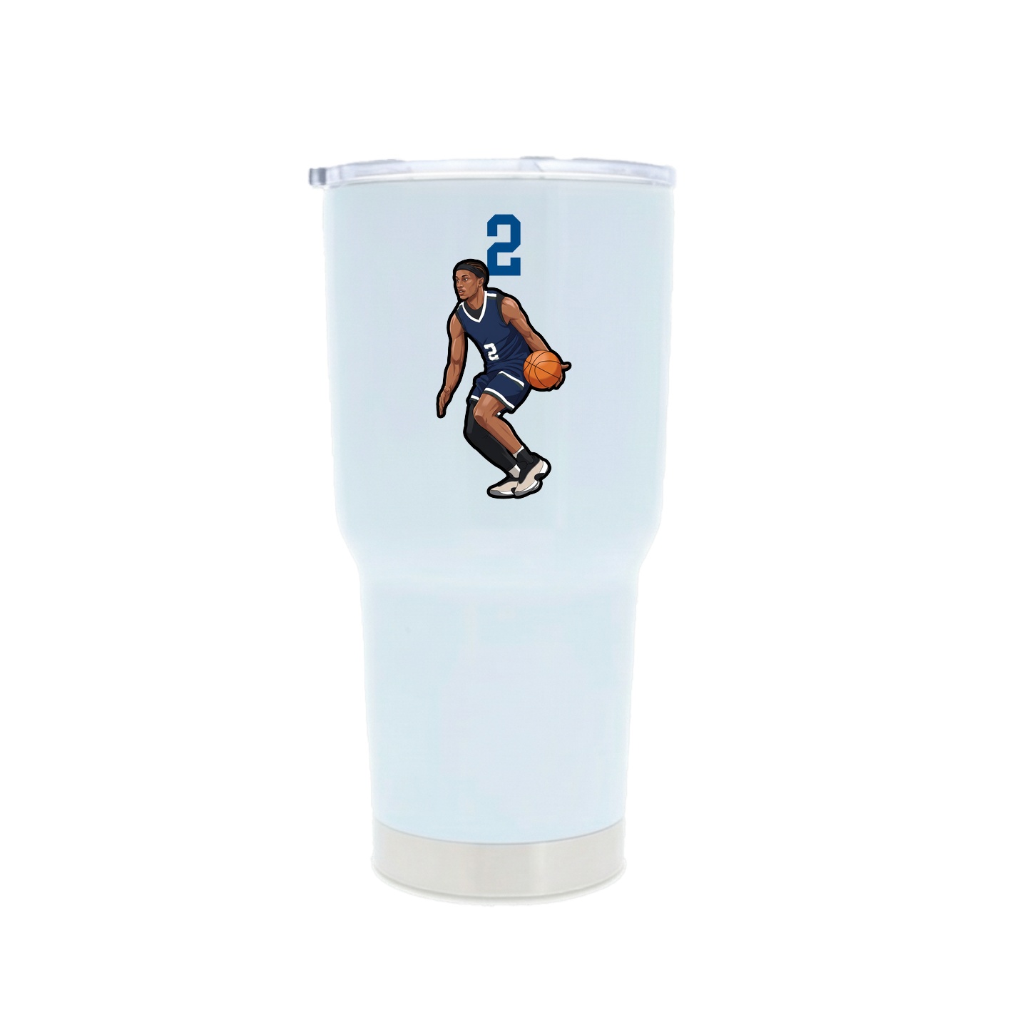30oz Stainless Steel Tumbler — Number Top in White