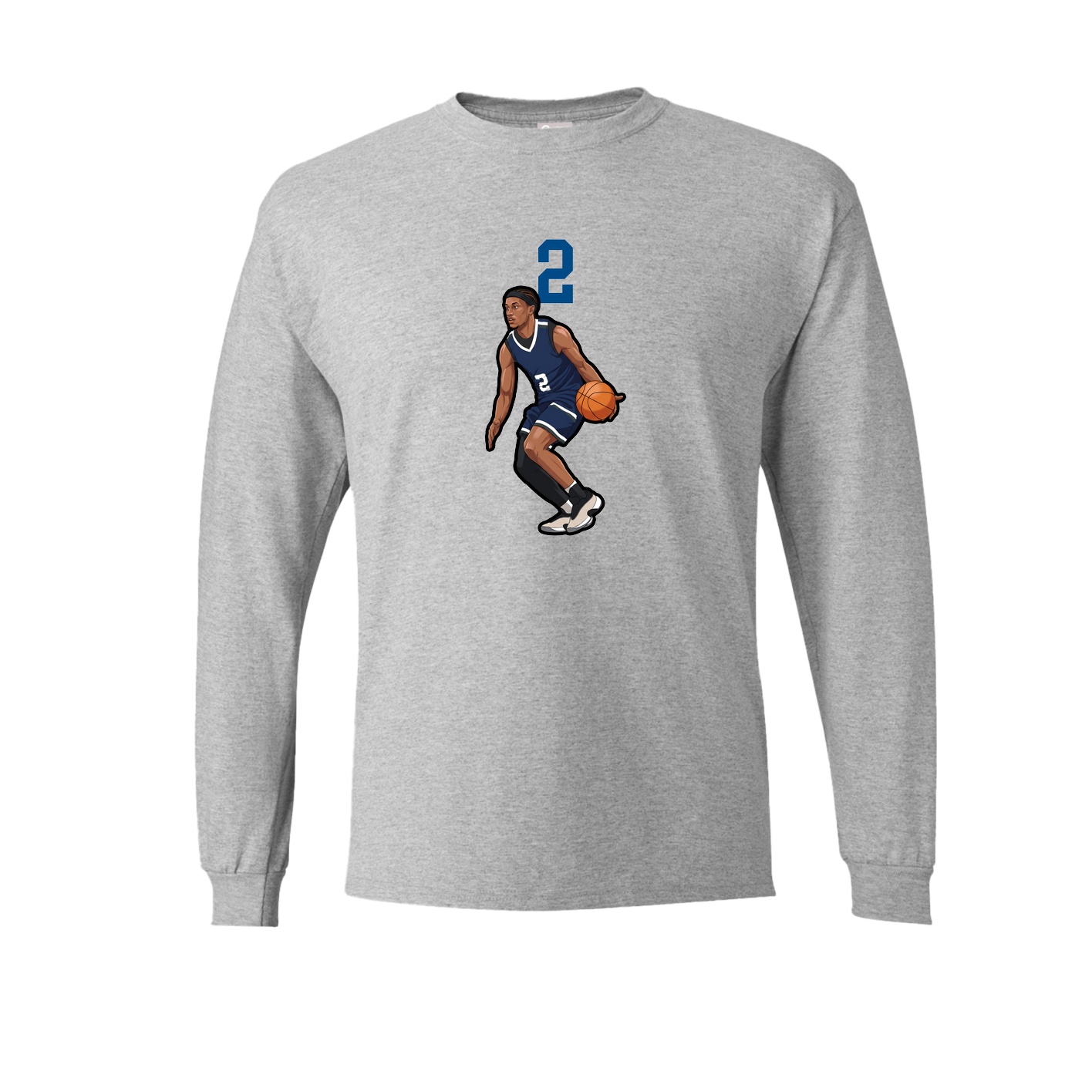 Long Sleeve Tee — Number Top in Grey