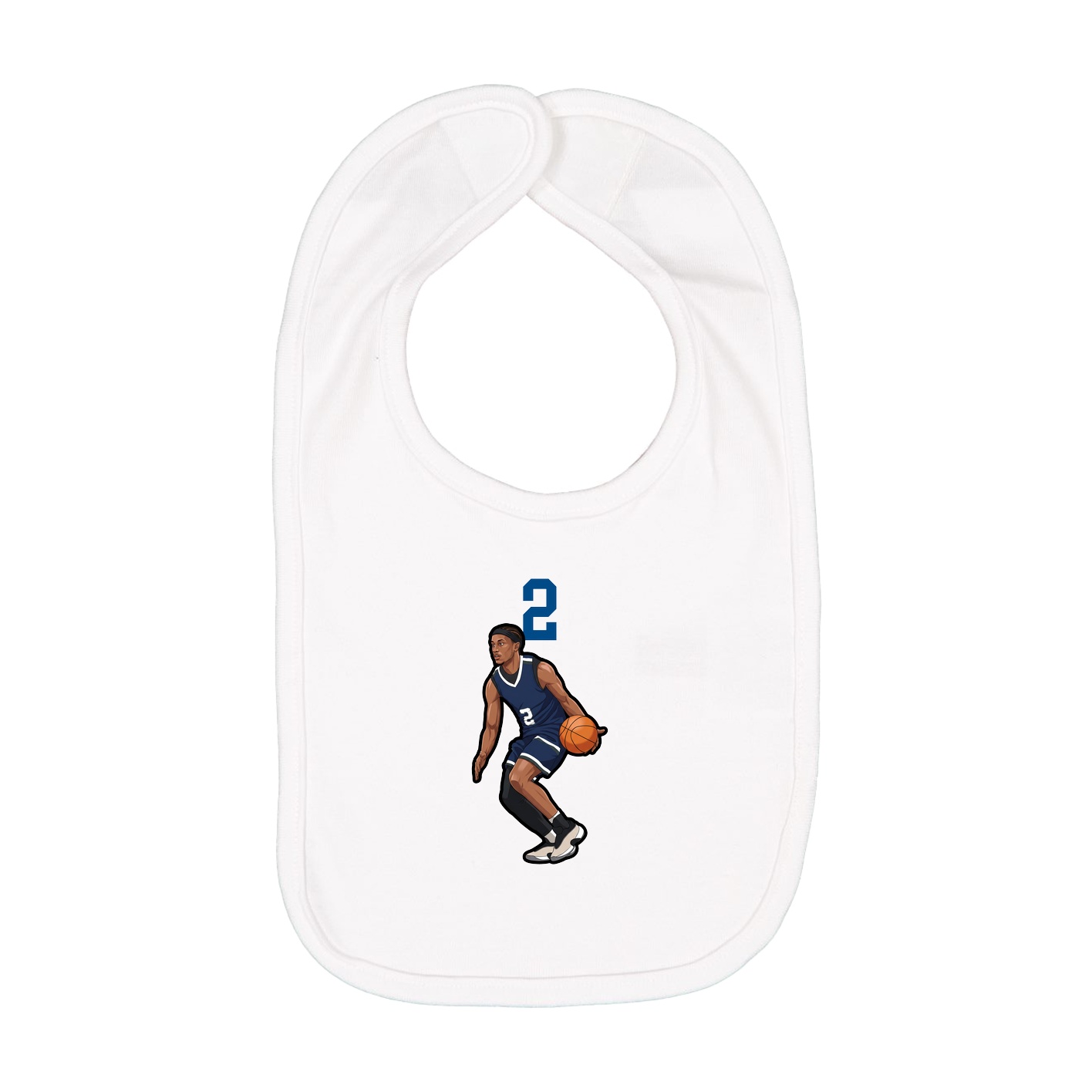 Infant Bib — Number Top in White