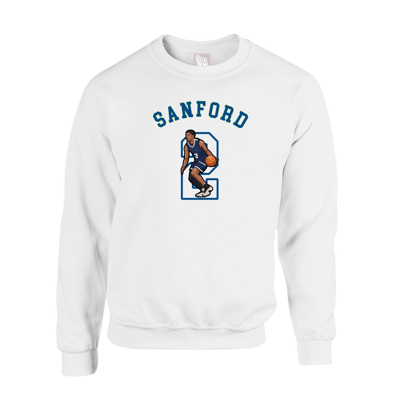 Fleece Crew — Shirsey Arch in White