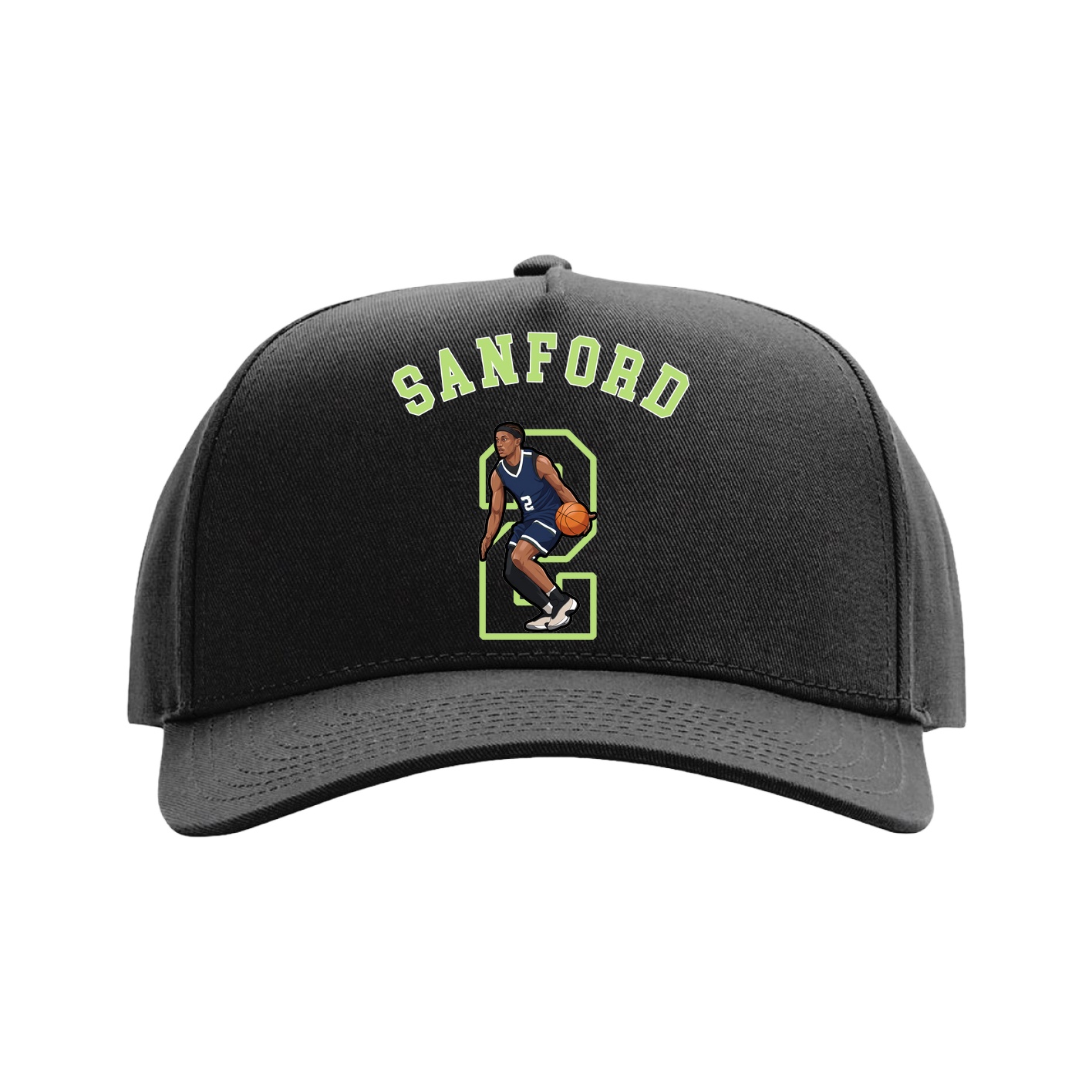Full Fabric Five-Panel Champ Cap — Shirsey Arch in Black