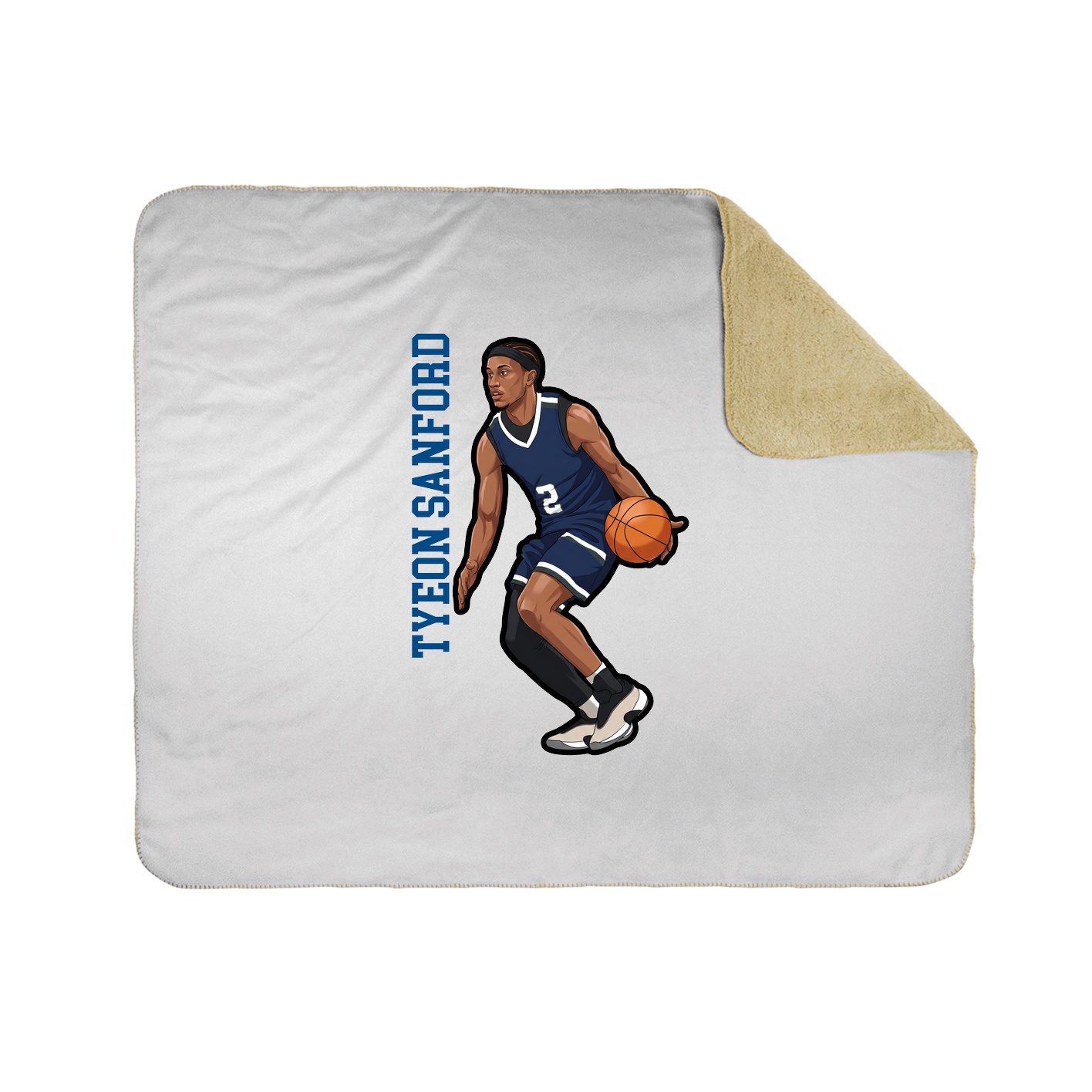 Throw Blanket — Name Vertical in White