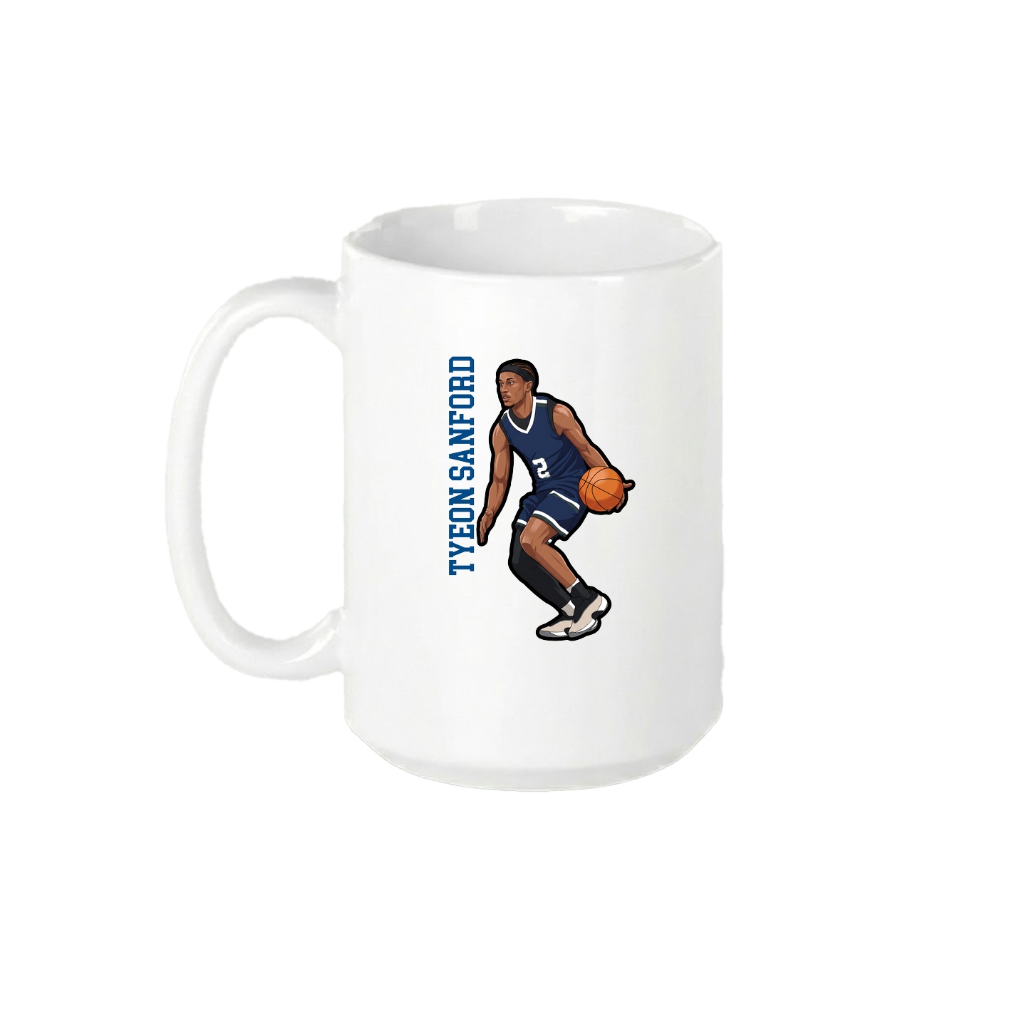 15oz Coffee Mug — Name Vertical in White