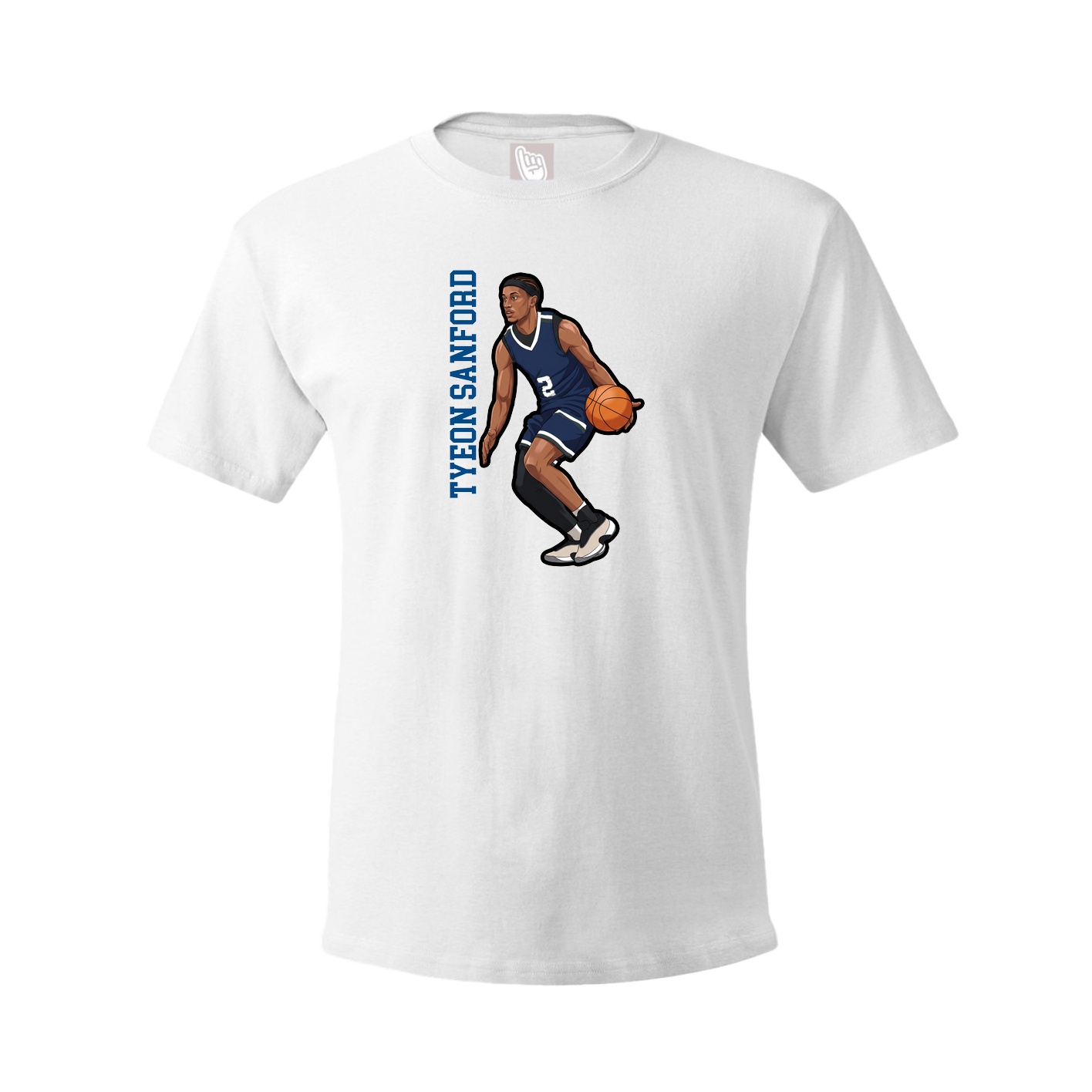 Tee — Name Vertical in White