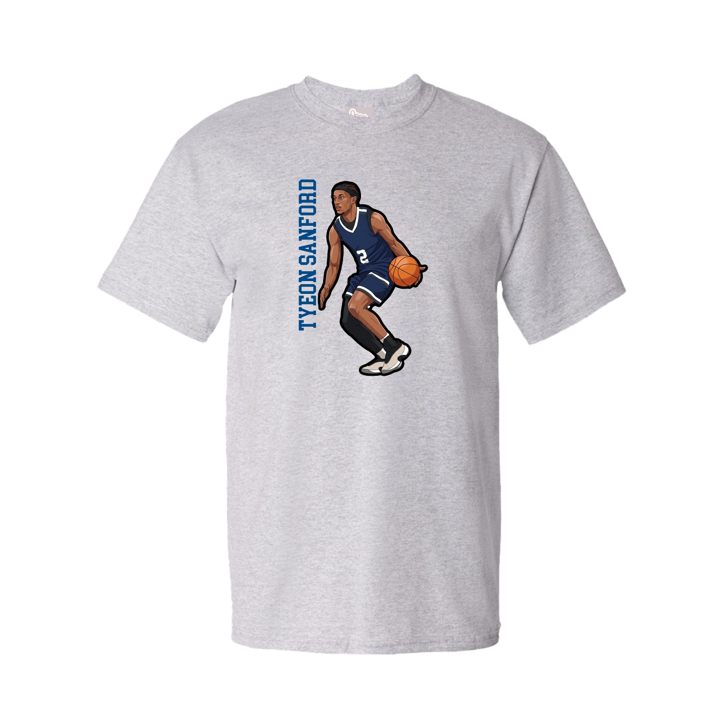 Youth Tee — Name Vertical in Grey