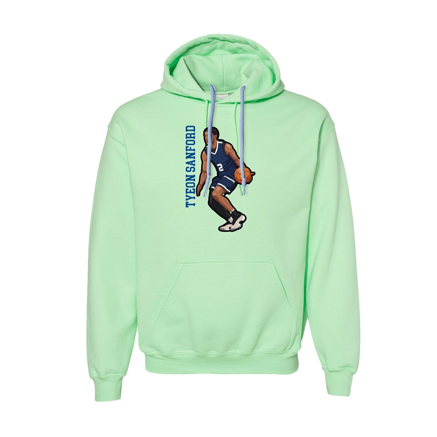 Hoodie — Name Vertical in Green
