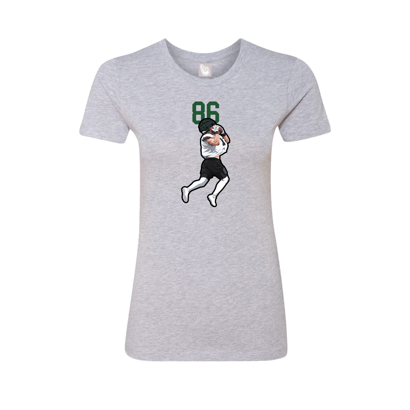 Fitted Women's Tee — Number Top in Grey