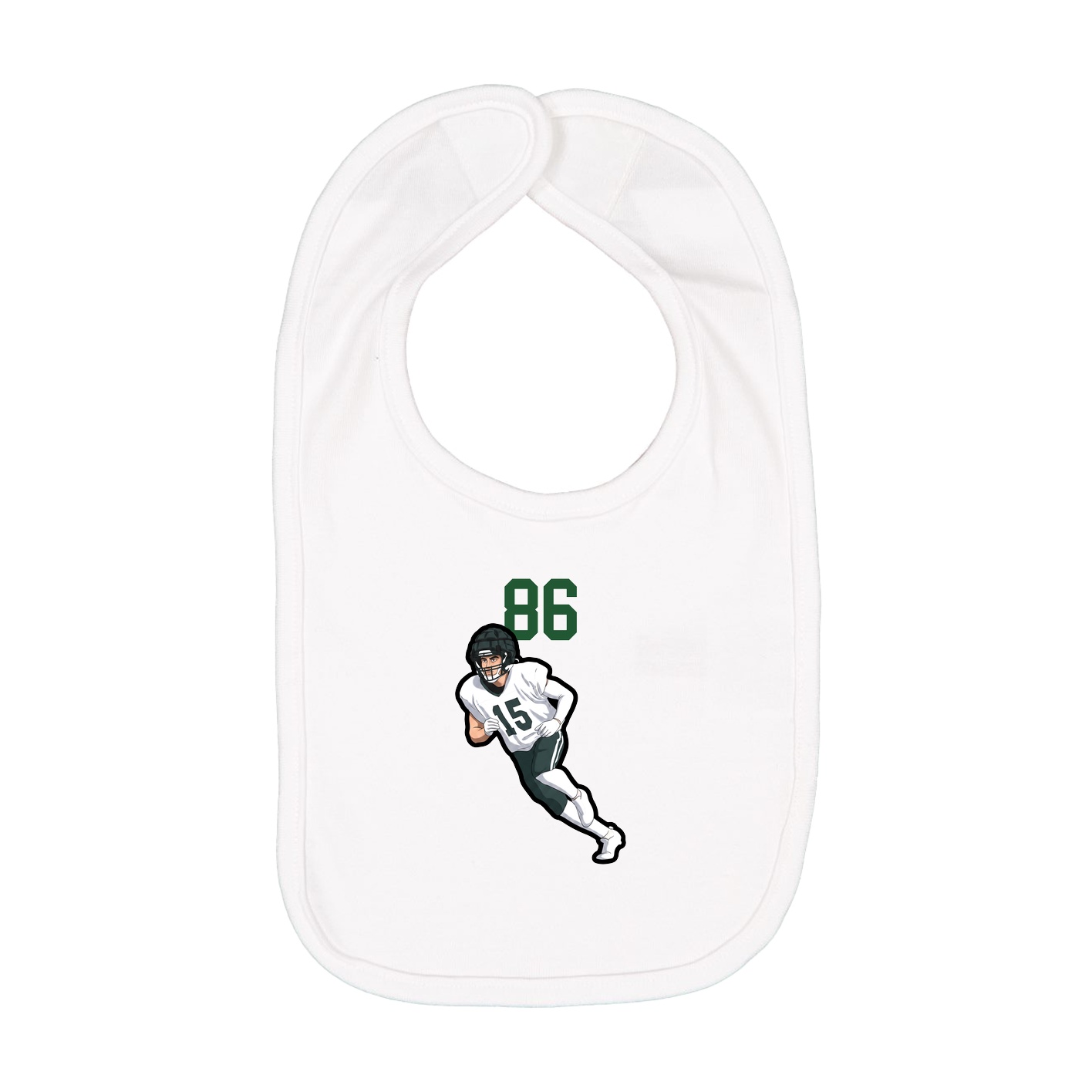Infant Bib — Number Top in White