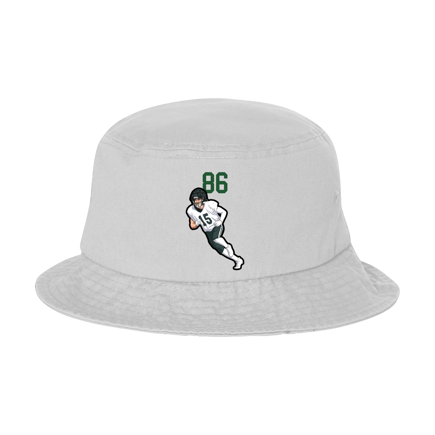 Bucket Cap — Number Top in White