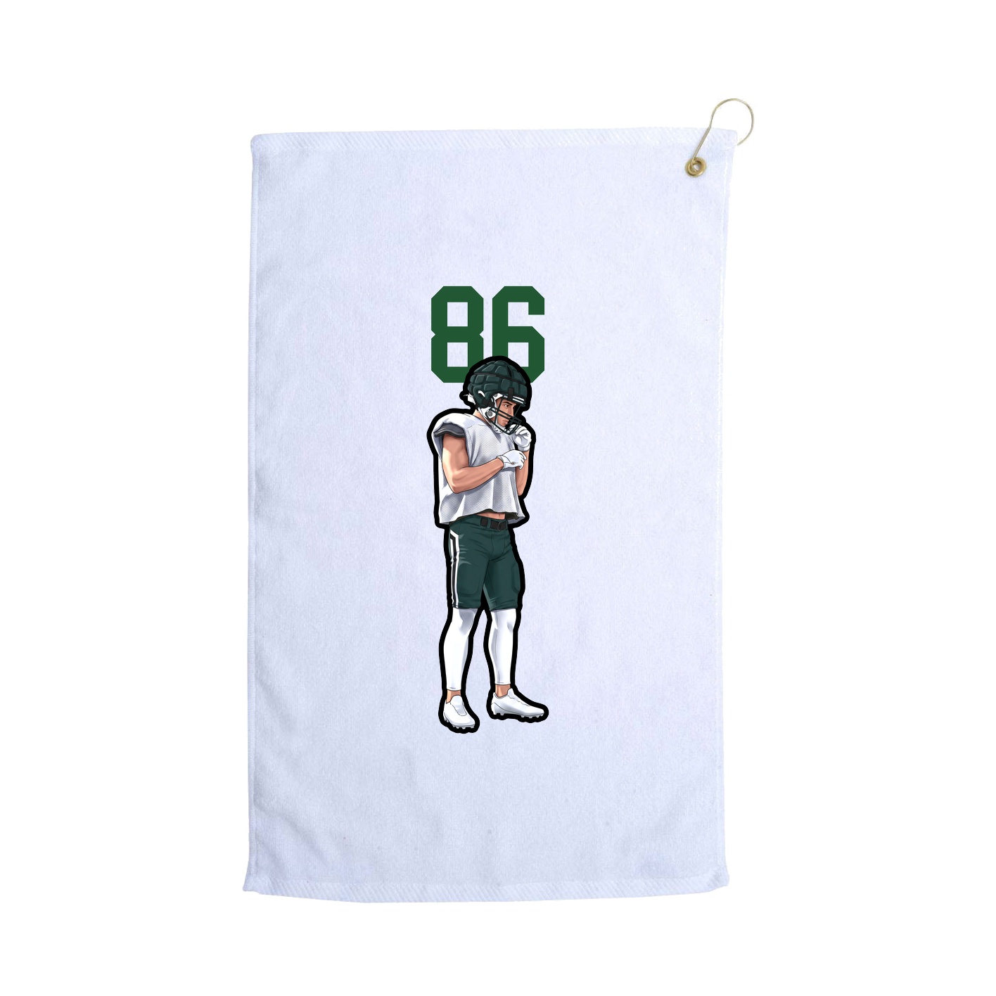 Golf Towel — Number Top in White