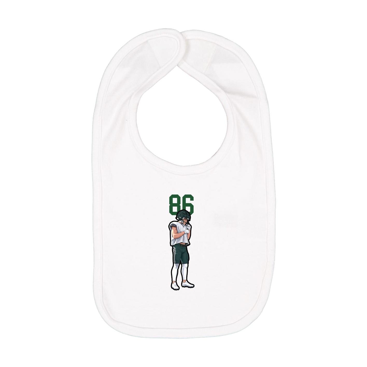 Infant Bib — Number Top in White