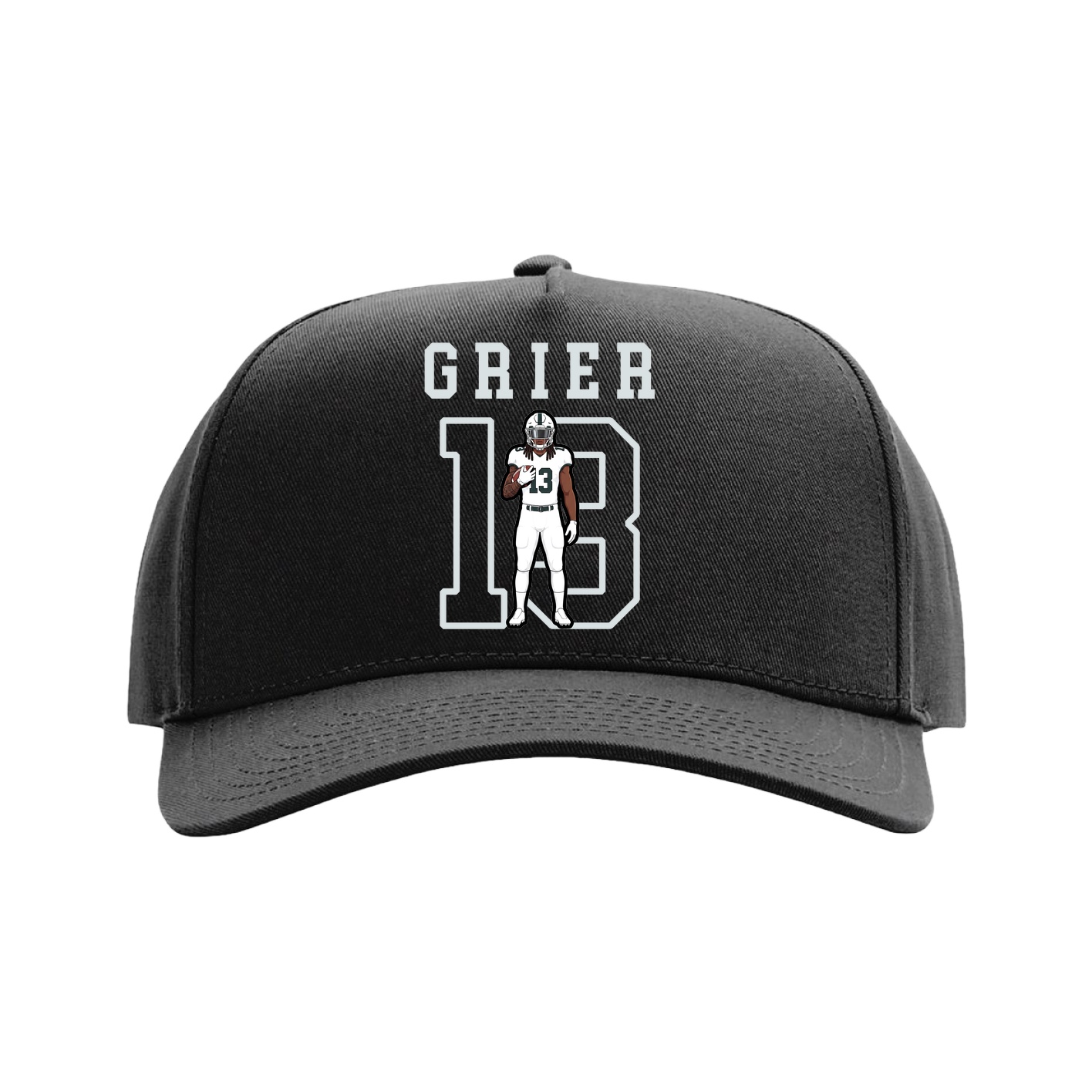 Full Fabric Five-Panel Champ Cap — Shirsey in Black