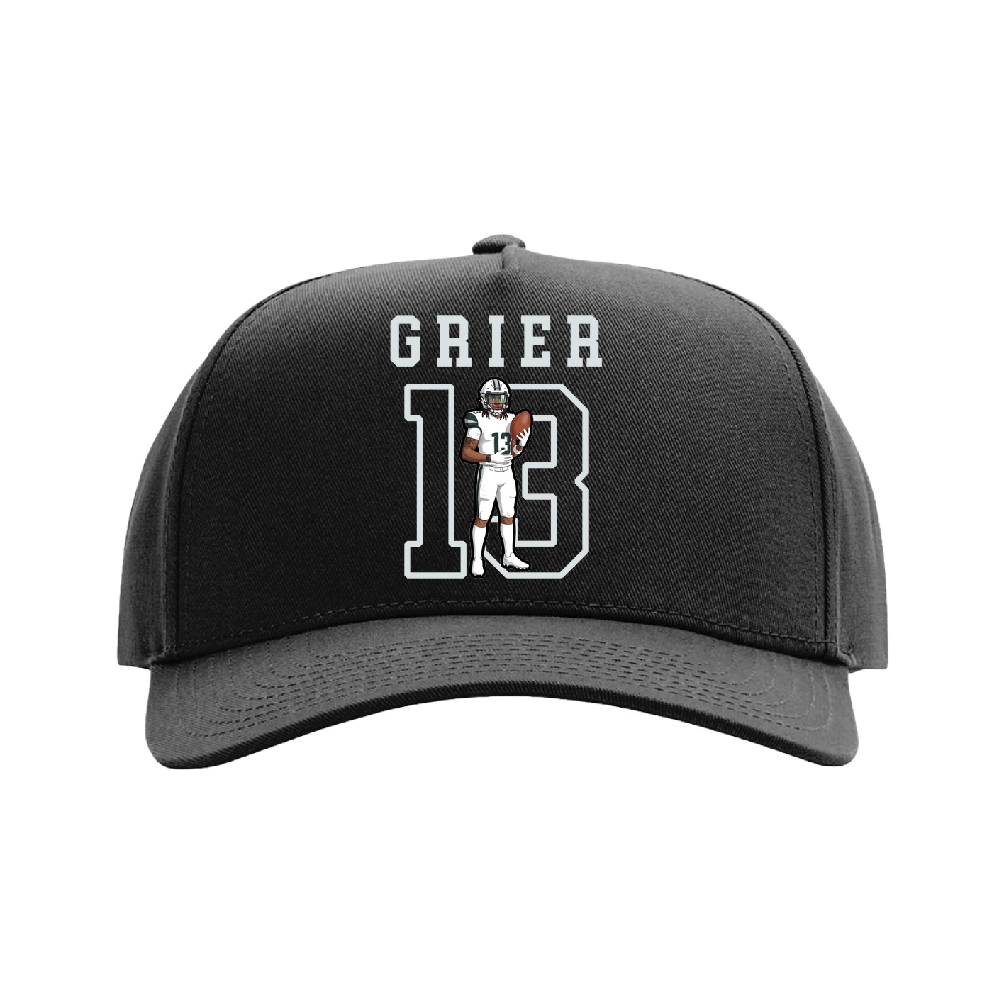 Full Fabric Five-Panel Champ Cap — Shirsey in Black