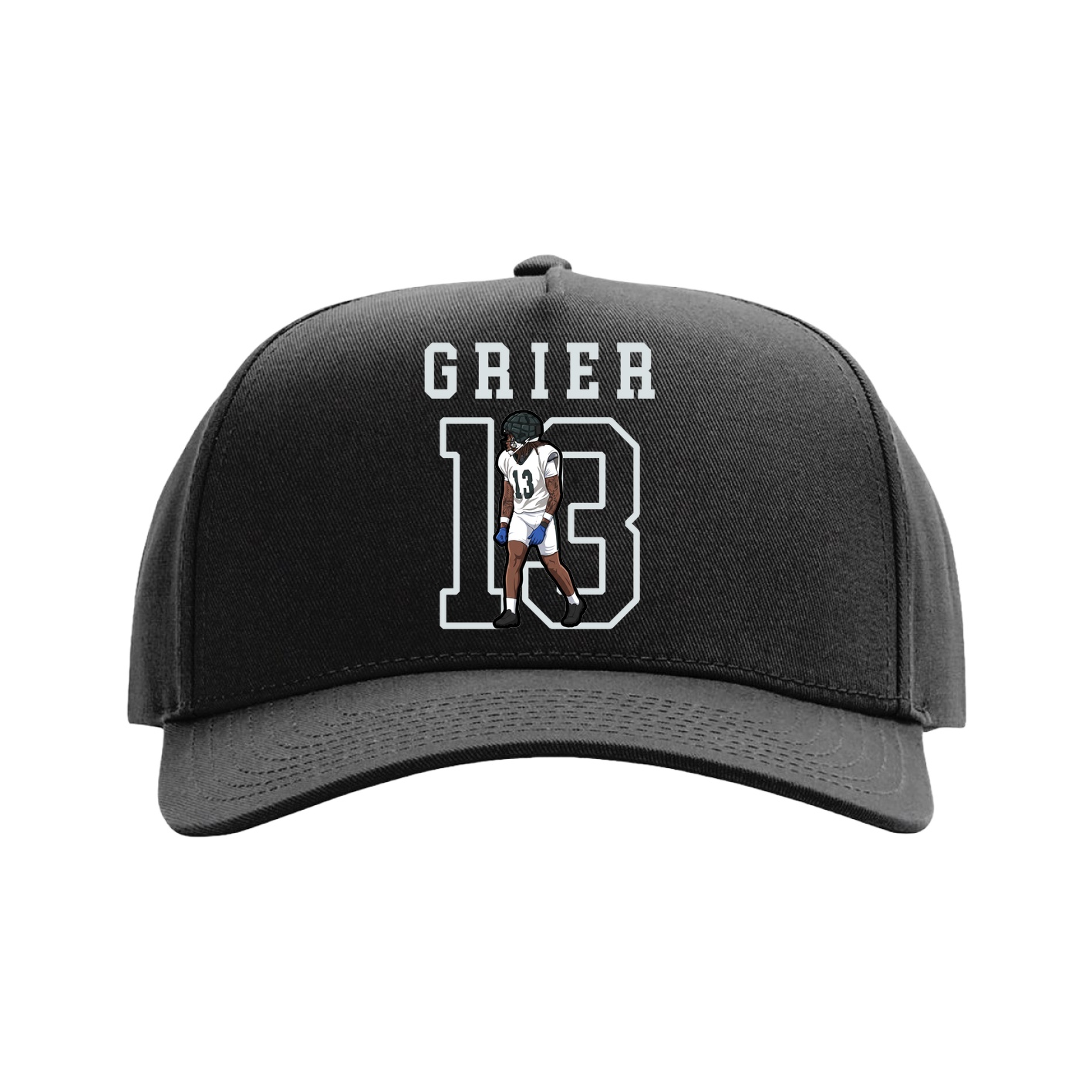 Full Fabric Five-Panel Champ Cap — Shirsey in Black