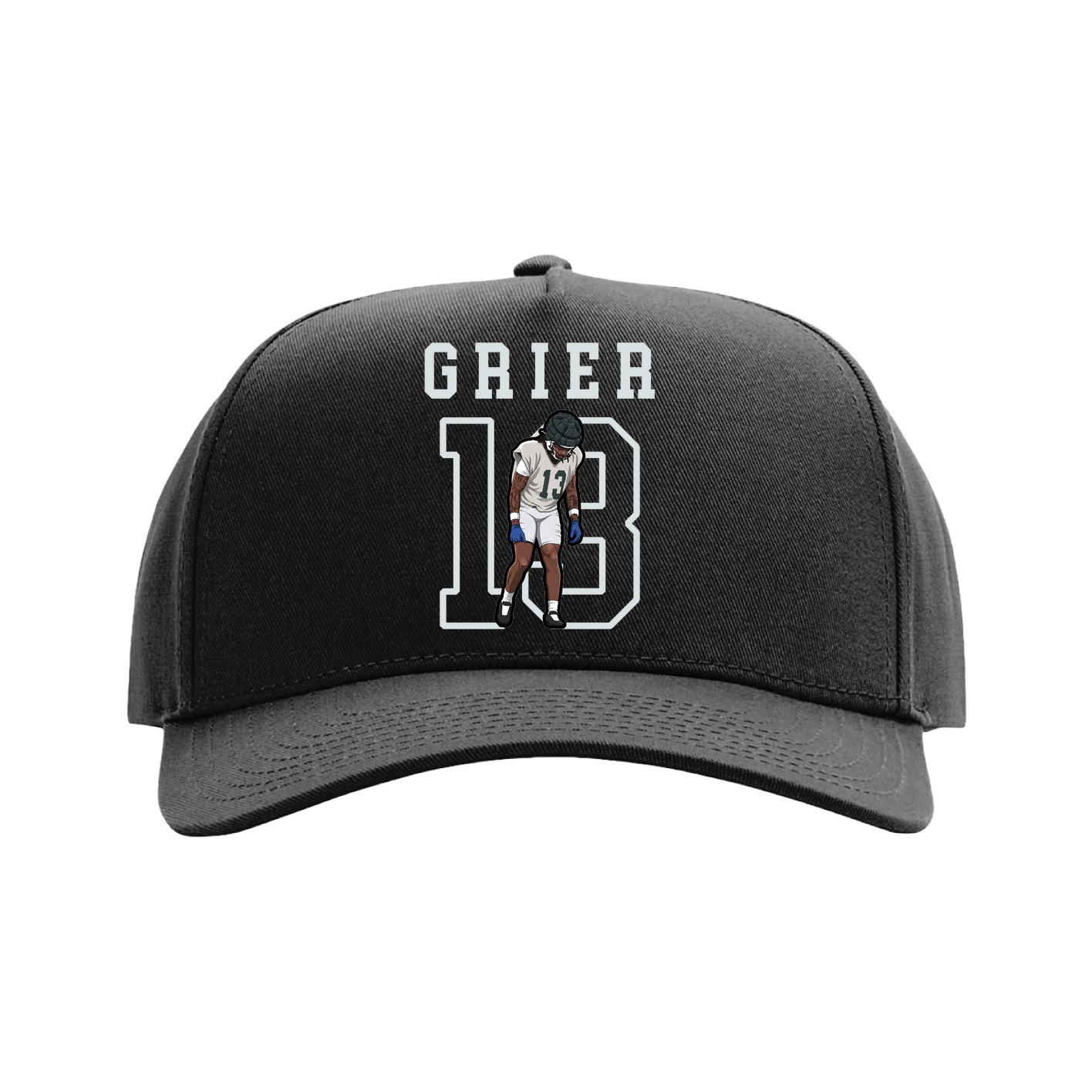 Full Fabric Five-Panel Champ Cap — Shirsey in Black