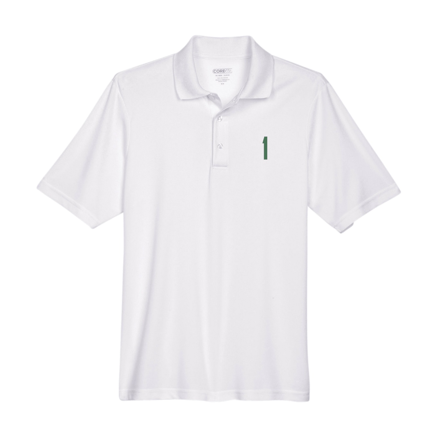 Performance Polo — Front Shirsy in White