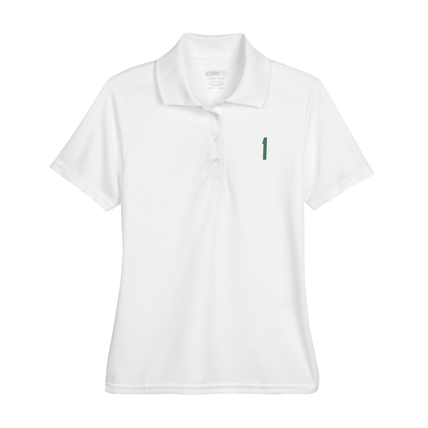 Womens Performance Polo — Front Shirsy in White