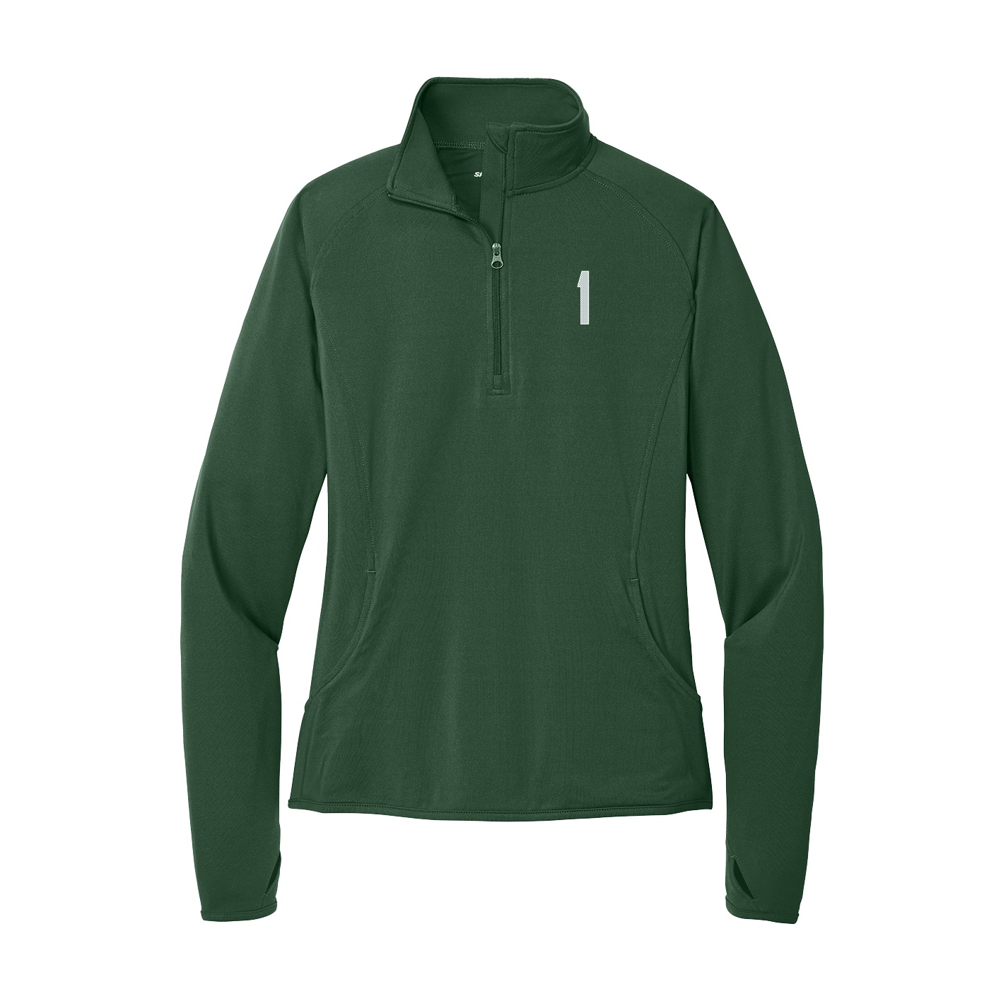 Women's Q-Zip Pullover — Front Shirsy in Green