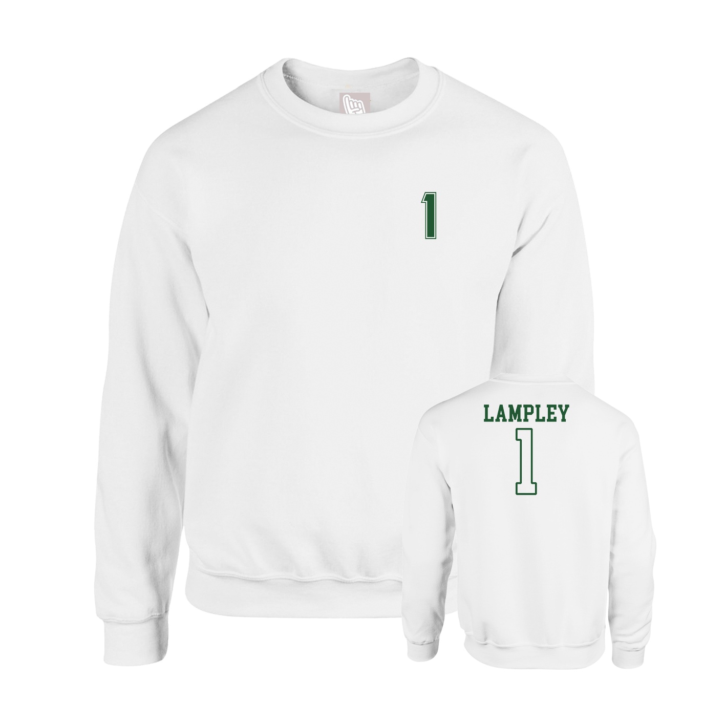 Fleece Crew — Chest Back in White