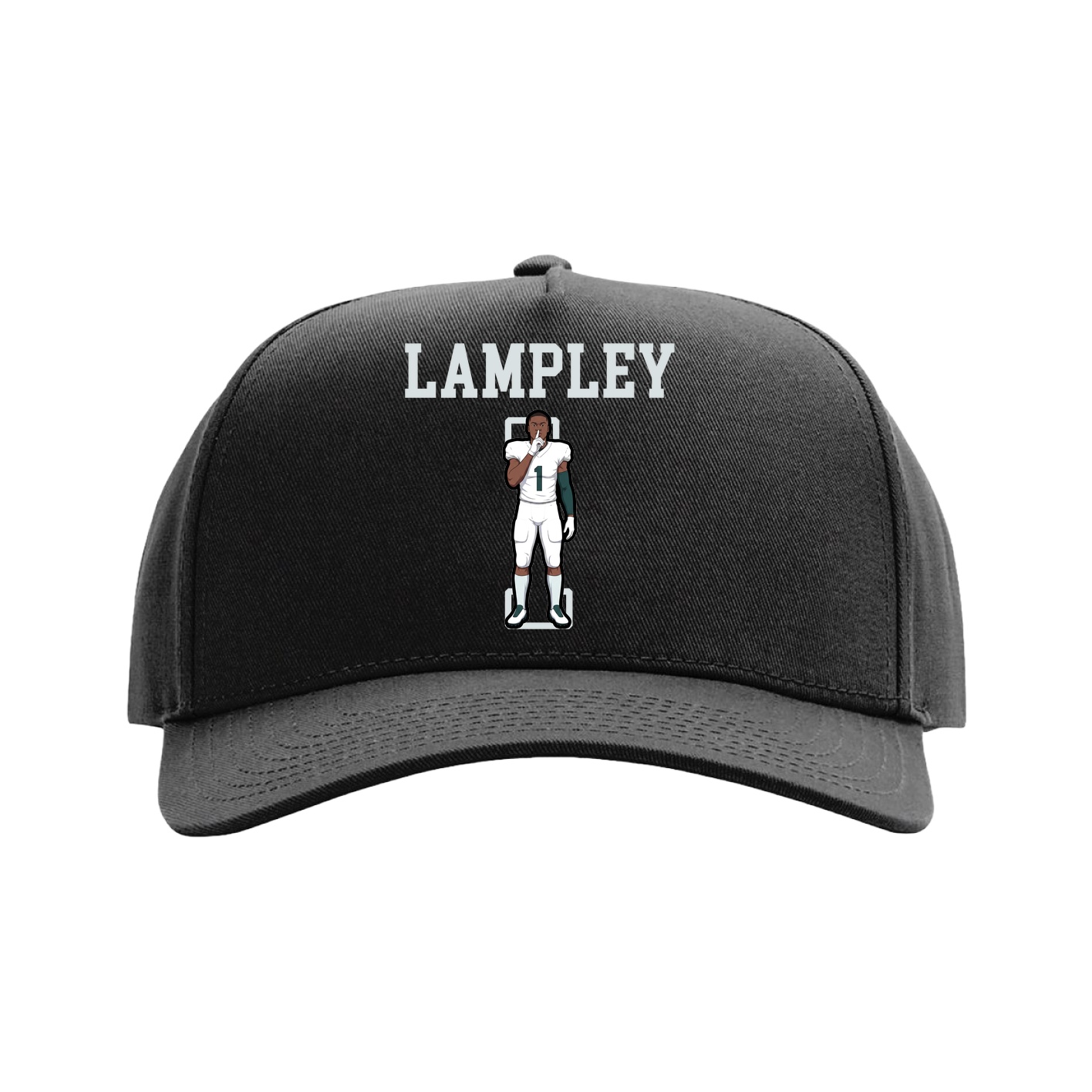 Full Fabric Five-Panel Champ Cap — Shirsey in Black