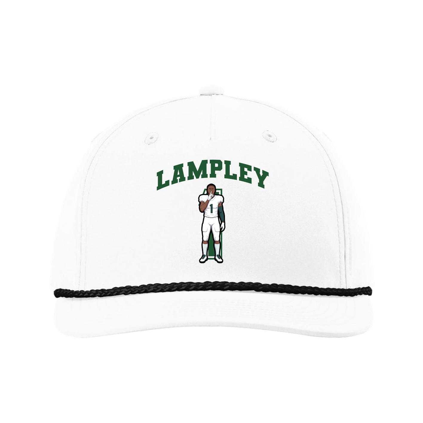 Five-Panel Classic Rope Cap — Number in White