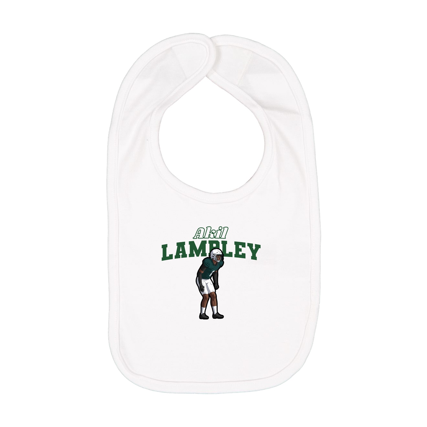 Infant Bib — Name Arch in White
