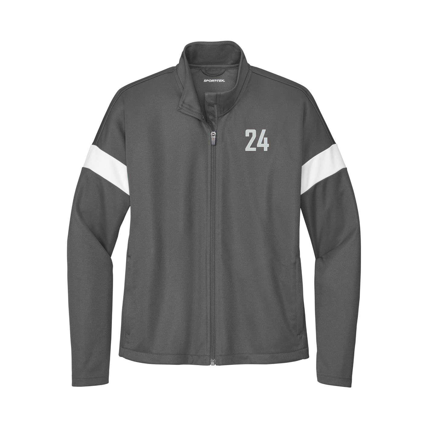 Womens Team Travel Full-Zip Jacket — Front Shirsy in Gray/White